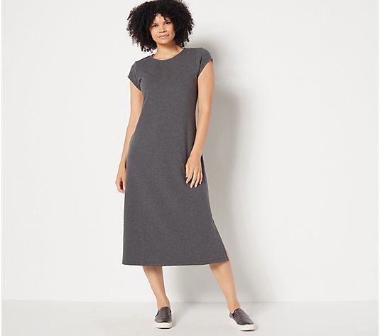 Denim & Co. Essentials Petite Perfect Jersey Midi Dress
