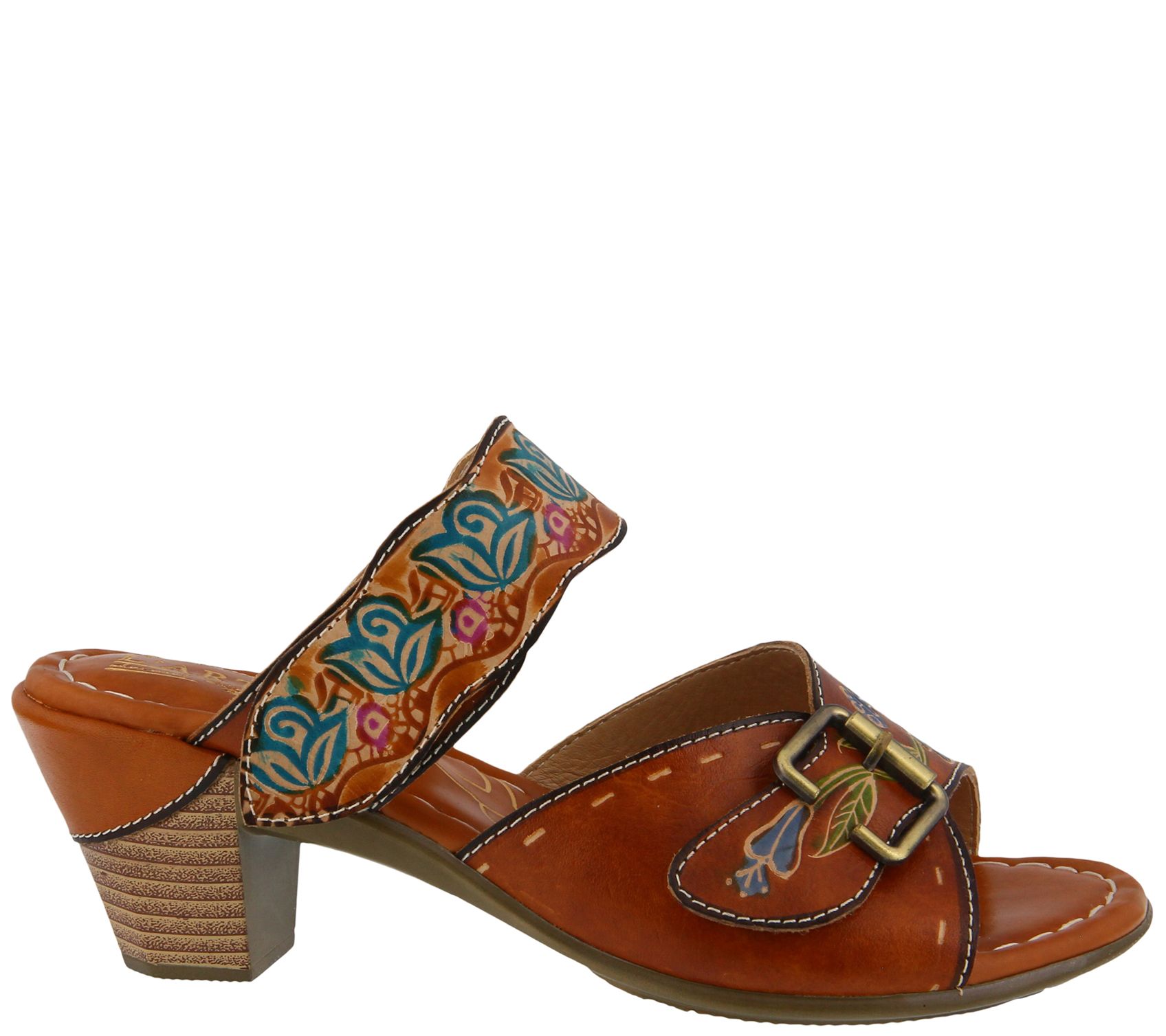 L'Artiste by Spring Step Leather Slide Sandals- Ozuna - QVC.com