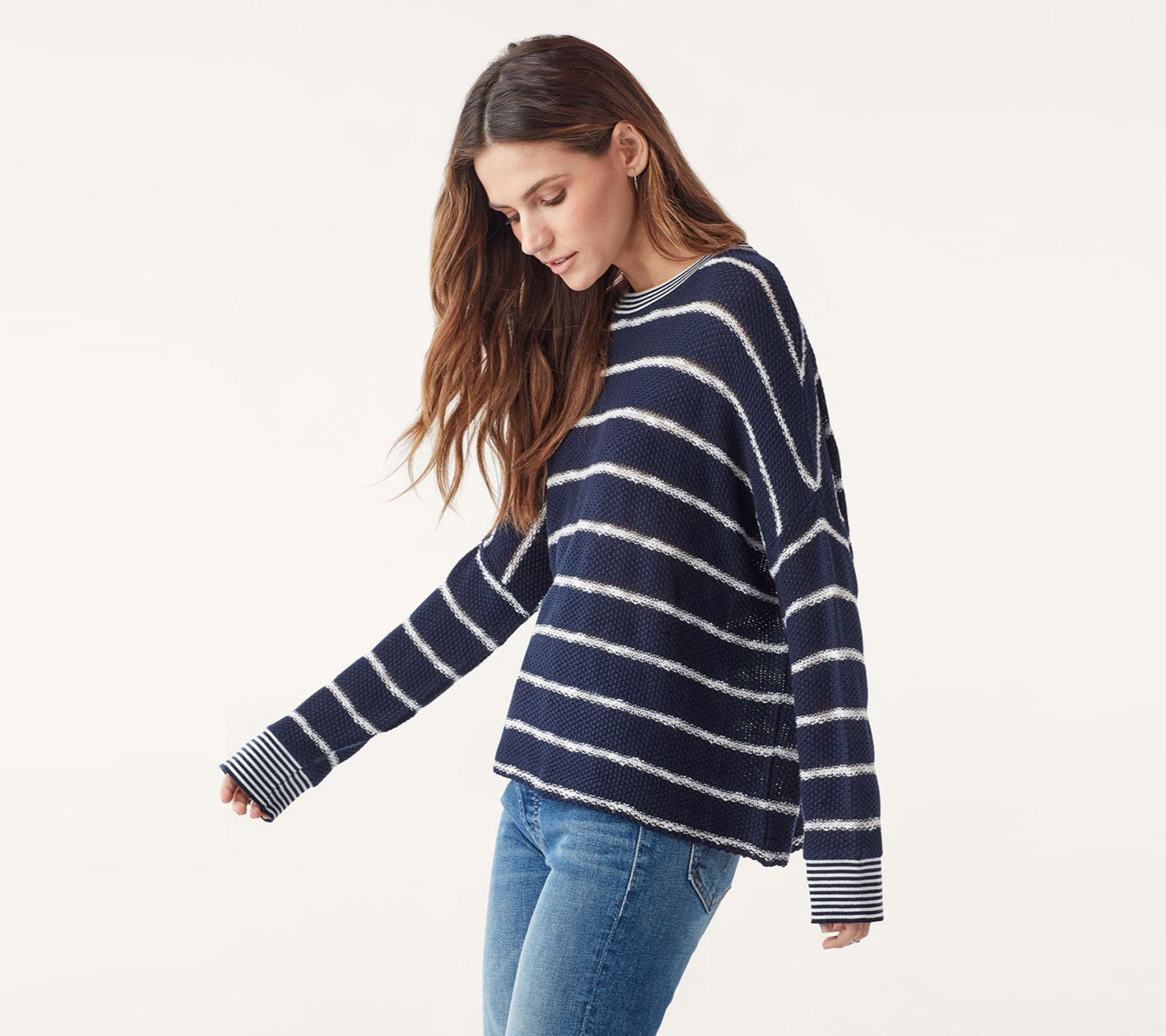 Splendid Long-Sleeve Looseknit Sweater - Charter - QVC.com