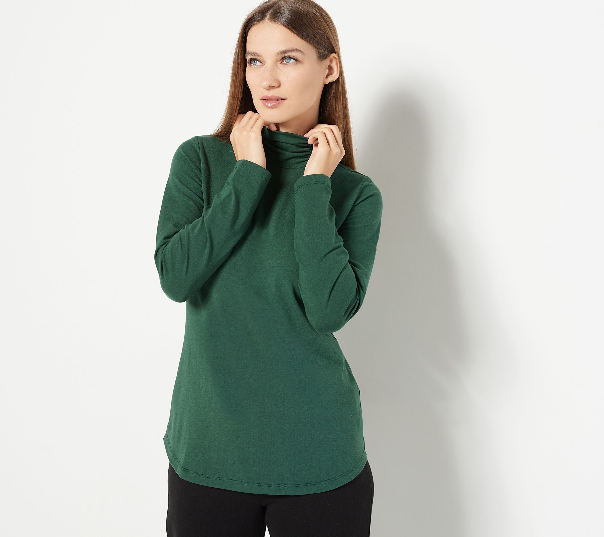 Susan Graver Weekend Essentials Comfy Cotton Turtleneck
