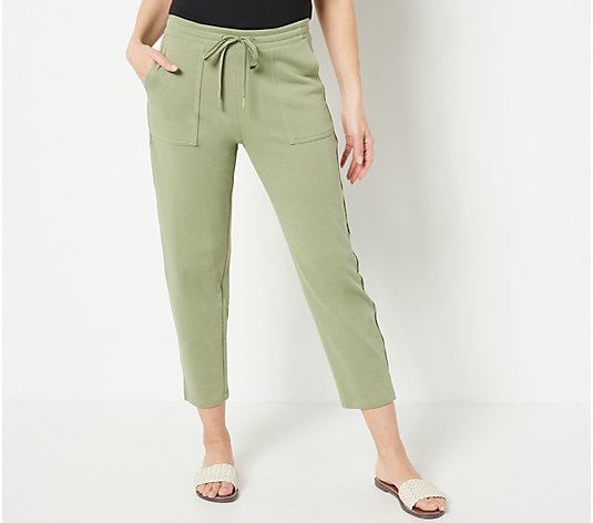 Susan Graver Weekend Regular French Terry Pants with Waist Detail