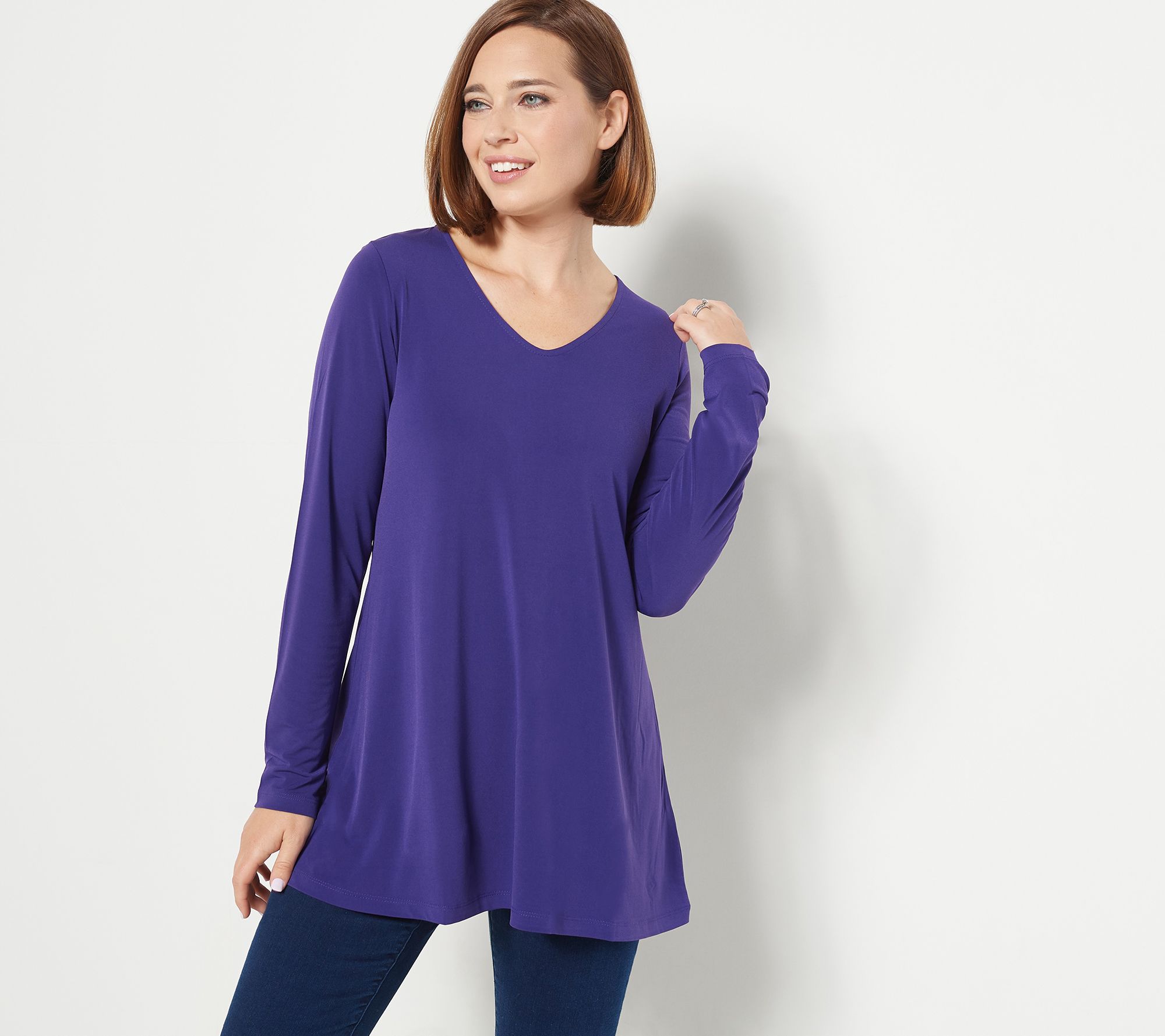 "As Is" Susan Graver Modern Essentials Regular Liquid Knit Tunic