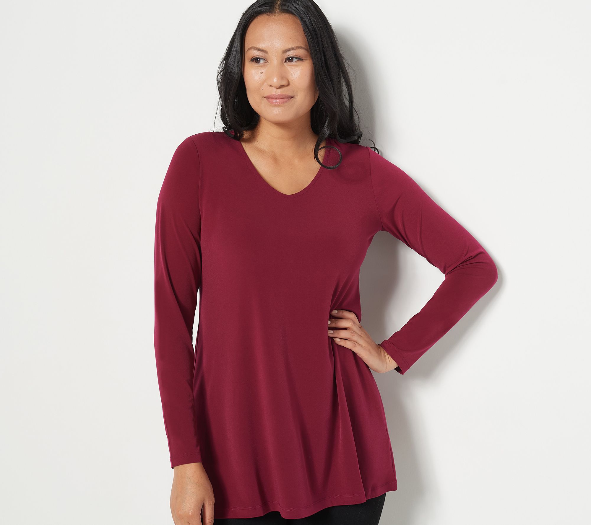 "As Is" Susan Graver Modern Essentials Regular Liquid Knit Tunic
