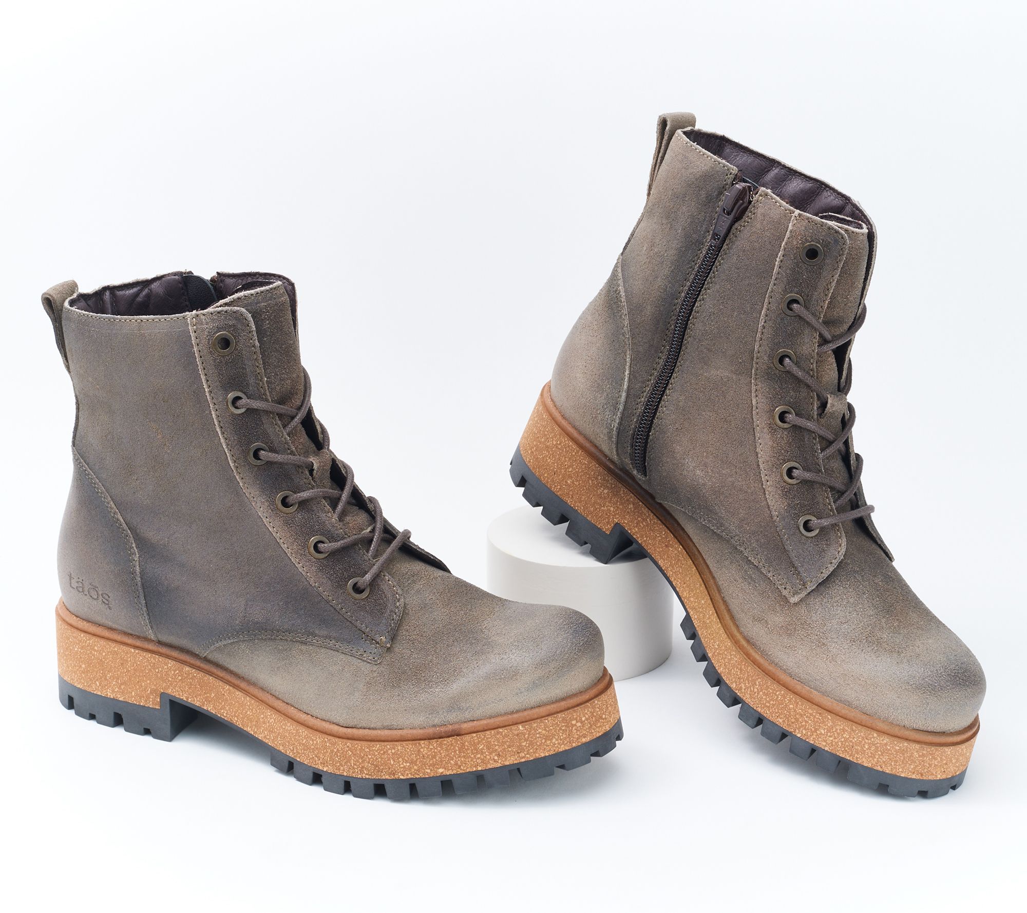 Taos Rugged Leather Lace-Up Boots - Main Street