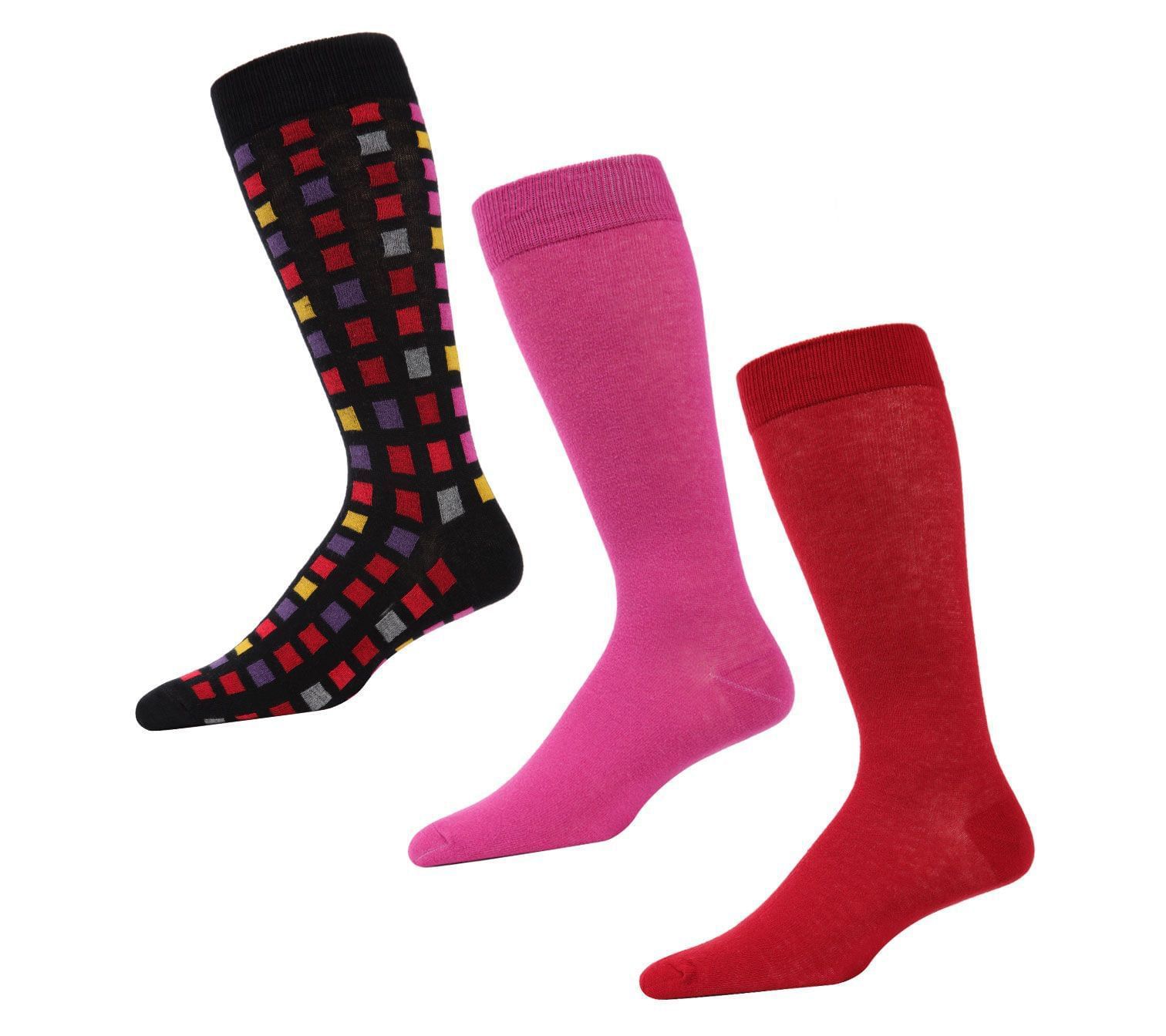 Memoi Men's Swatch Box 3 Pack Crew Sock