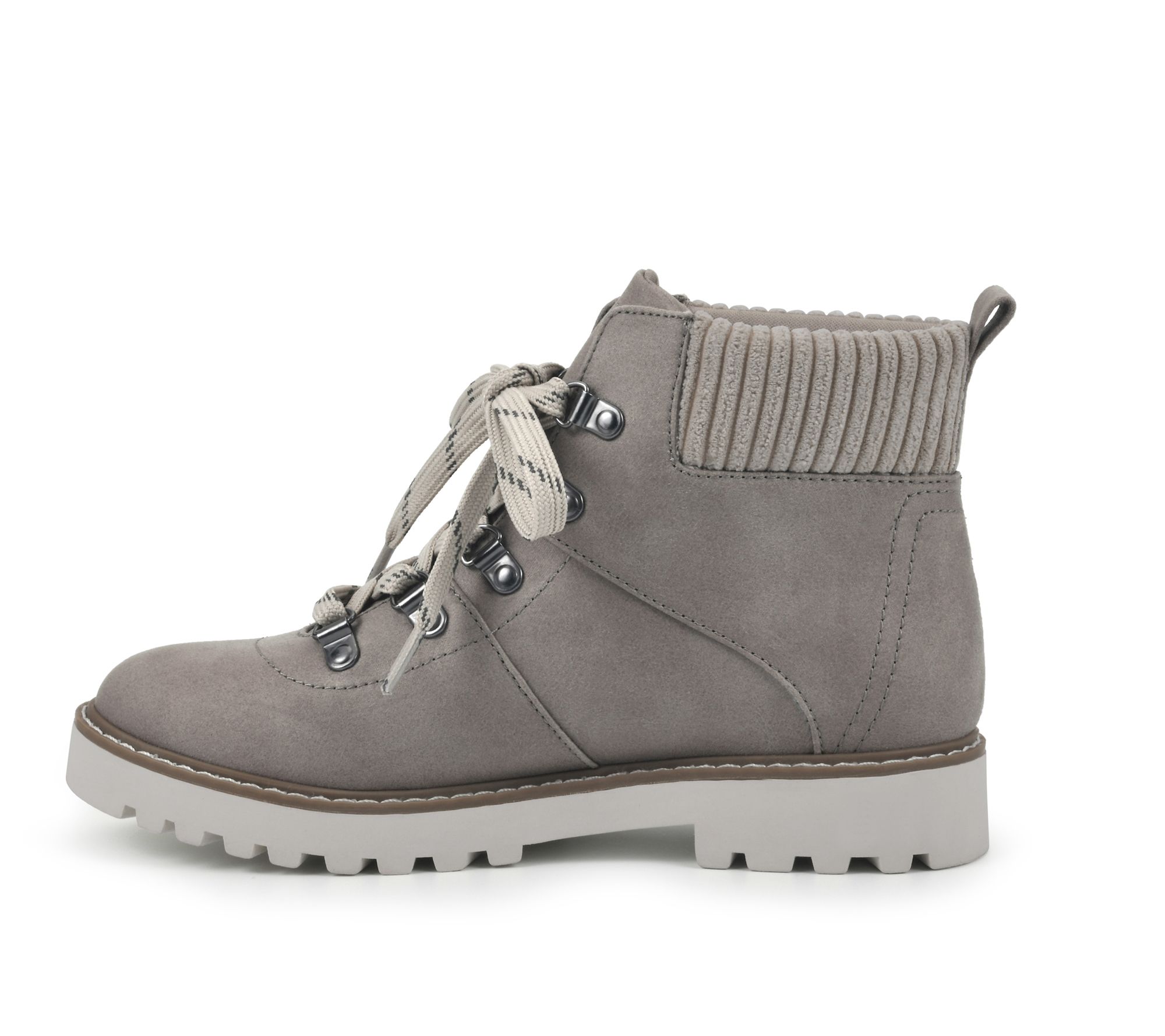 Hiker Lace Up Flat Ankle Boots