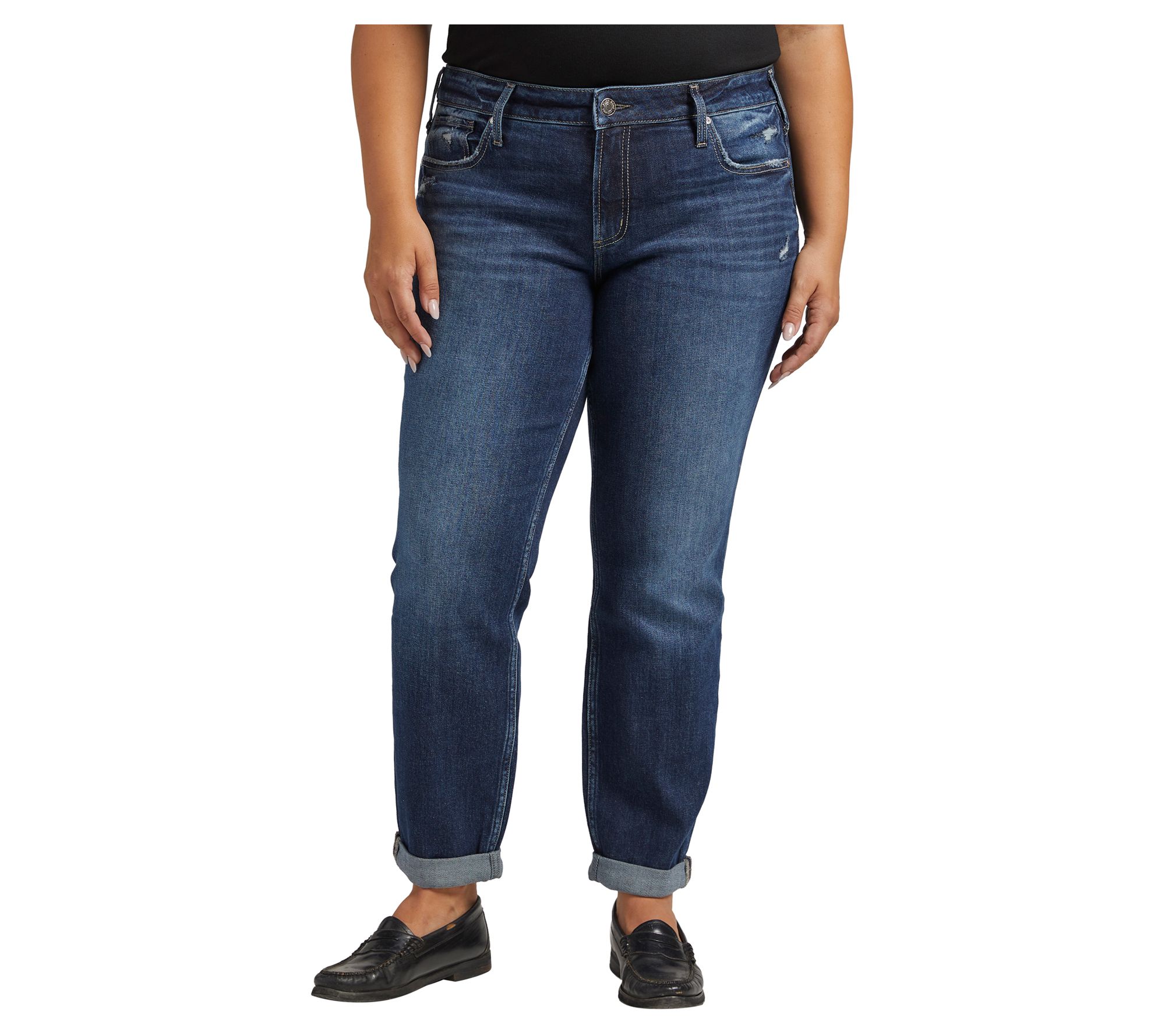 Silver Jeans Co. Plus Size Boyfriend Slim Leg Jeans -EOE440