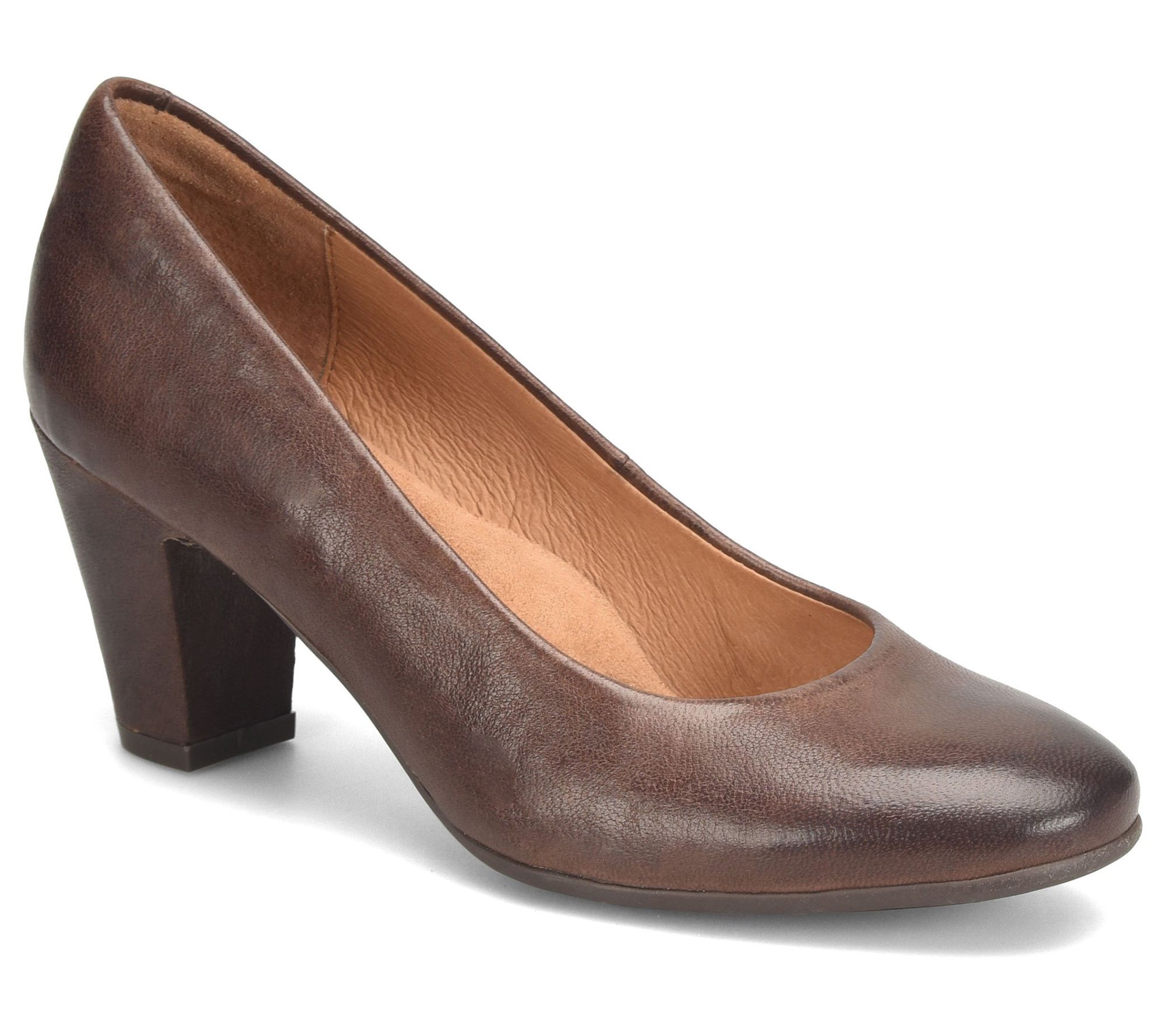 Sofft Leather Mid-height Pump - Lana - Qvc.com