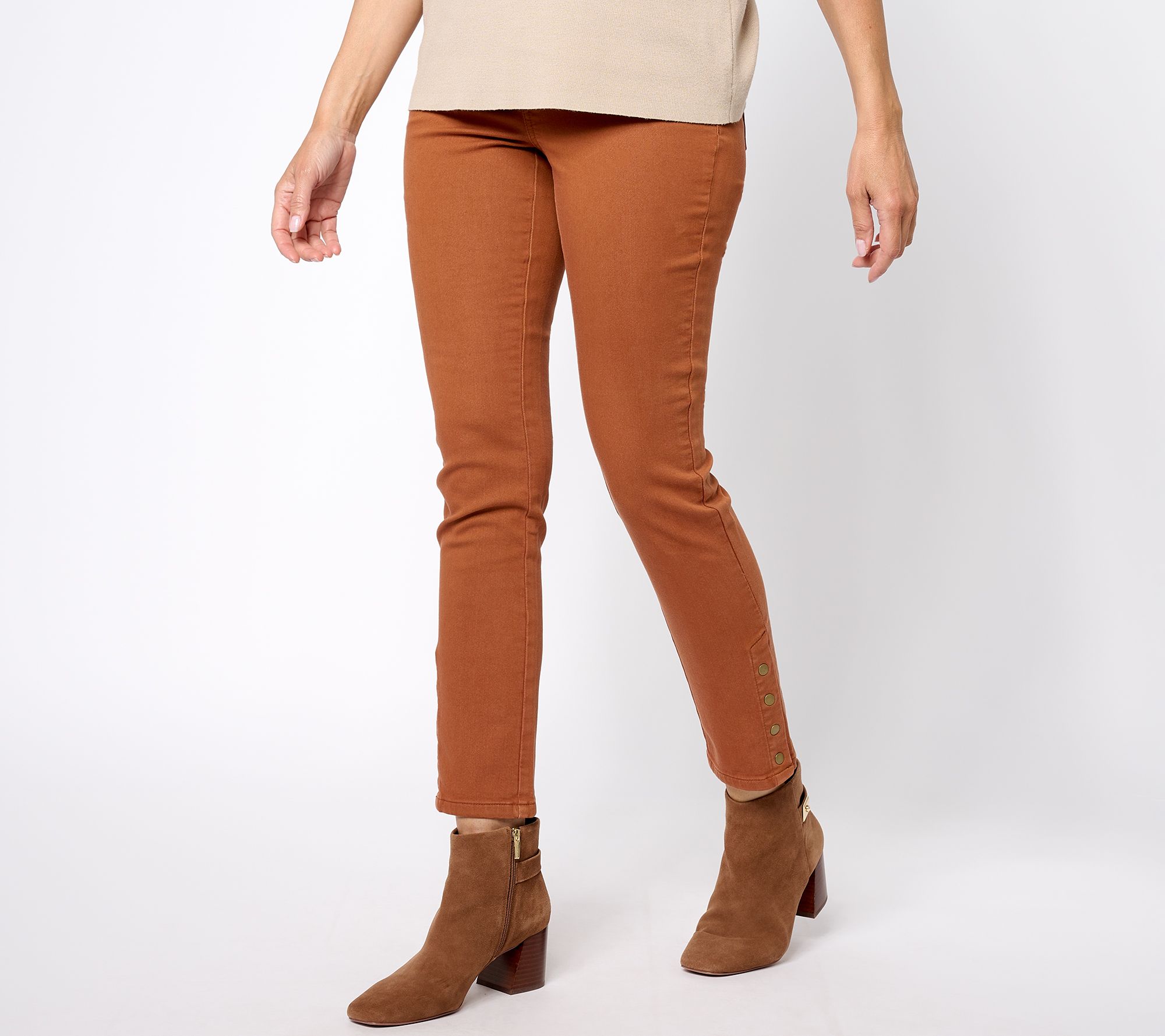 Denim & Co. Comfy Knit Regular Slim Straight Ankle Pant