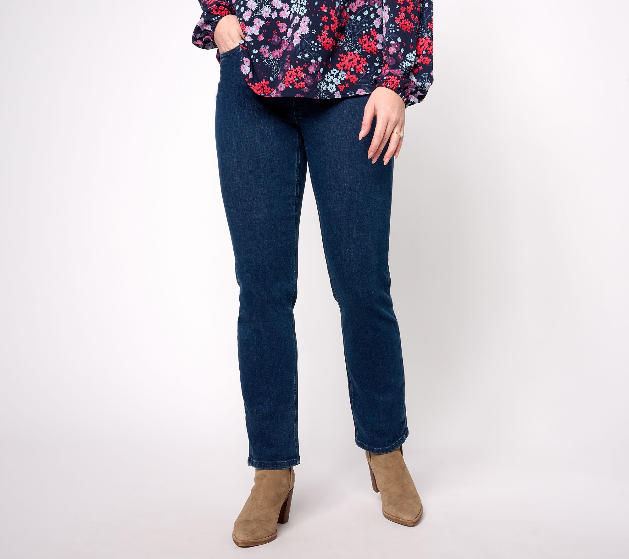 Denim & Co. Perfect Flex Regular Straight Leg Pull-On Jeans