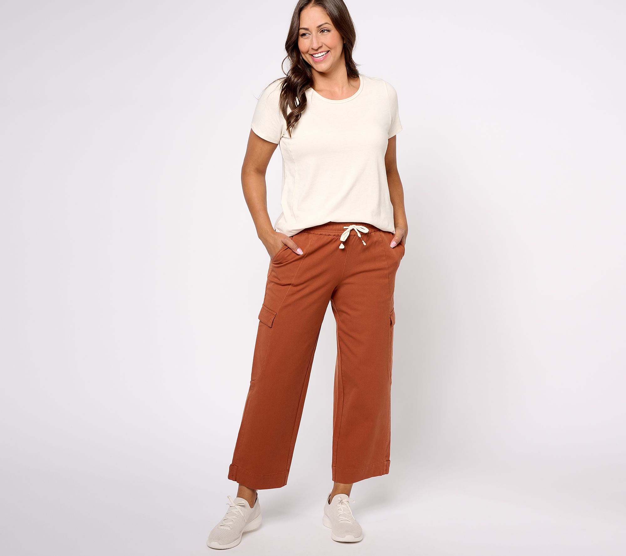 AnyBody Regular All-Stretch Twill Relaxed Cargo Pant 