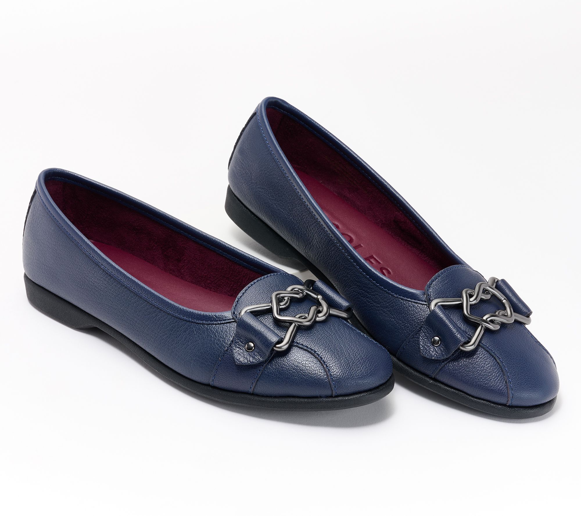 Aerosoles Bia Women s Flat Shoes Navy Leather 6.5 M