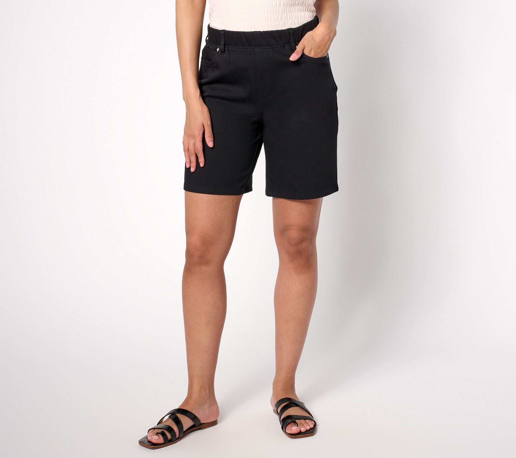 Denim & Co. Regular Comfy Knit Air Pull-On Short with Pockets