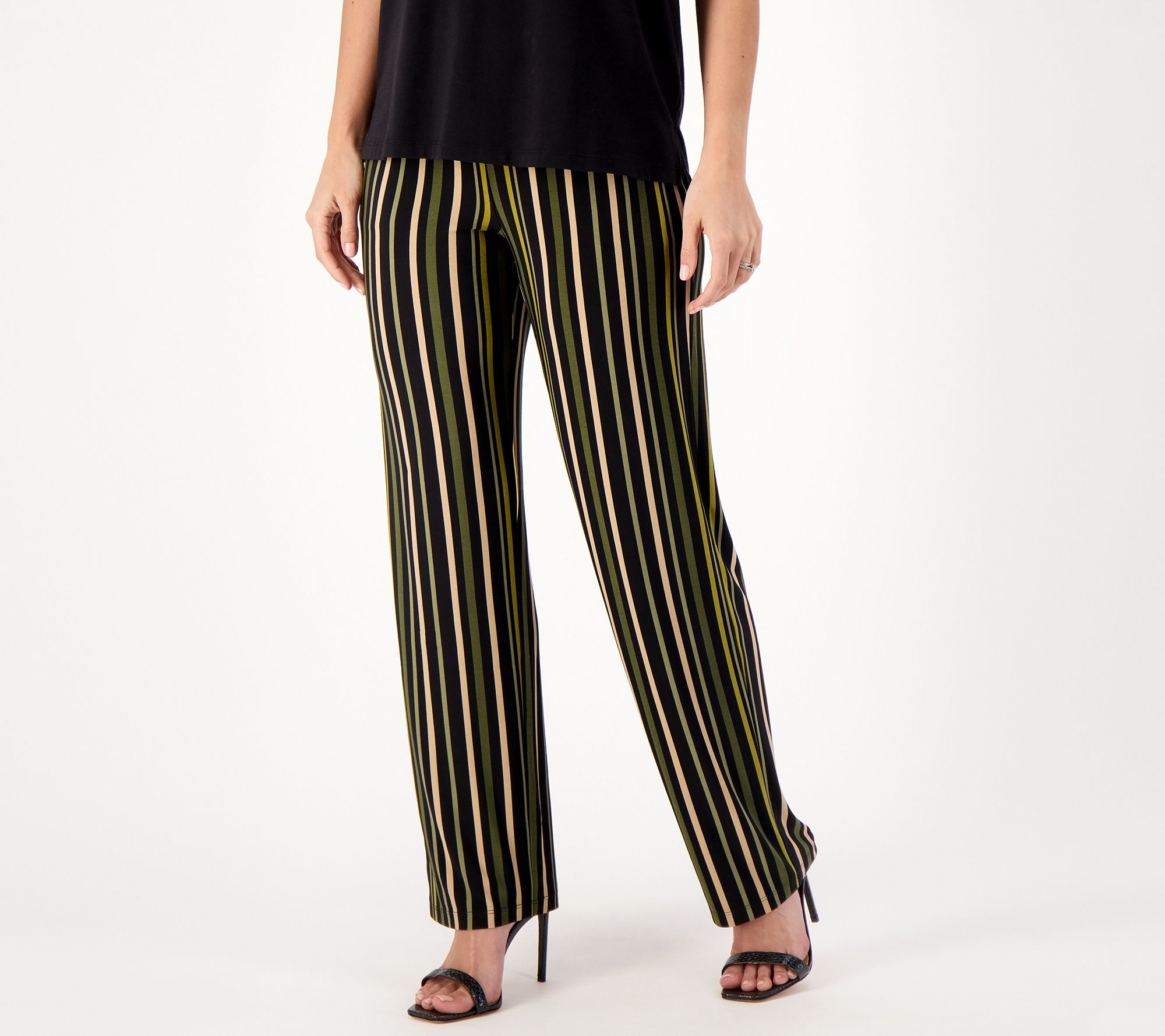 "As Is" Susan Graver Regular Printed Liquid Knit Pull-On Pants