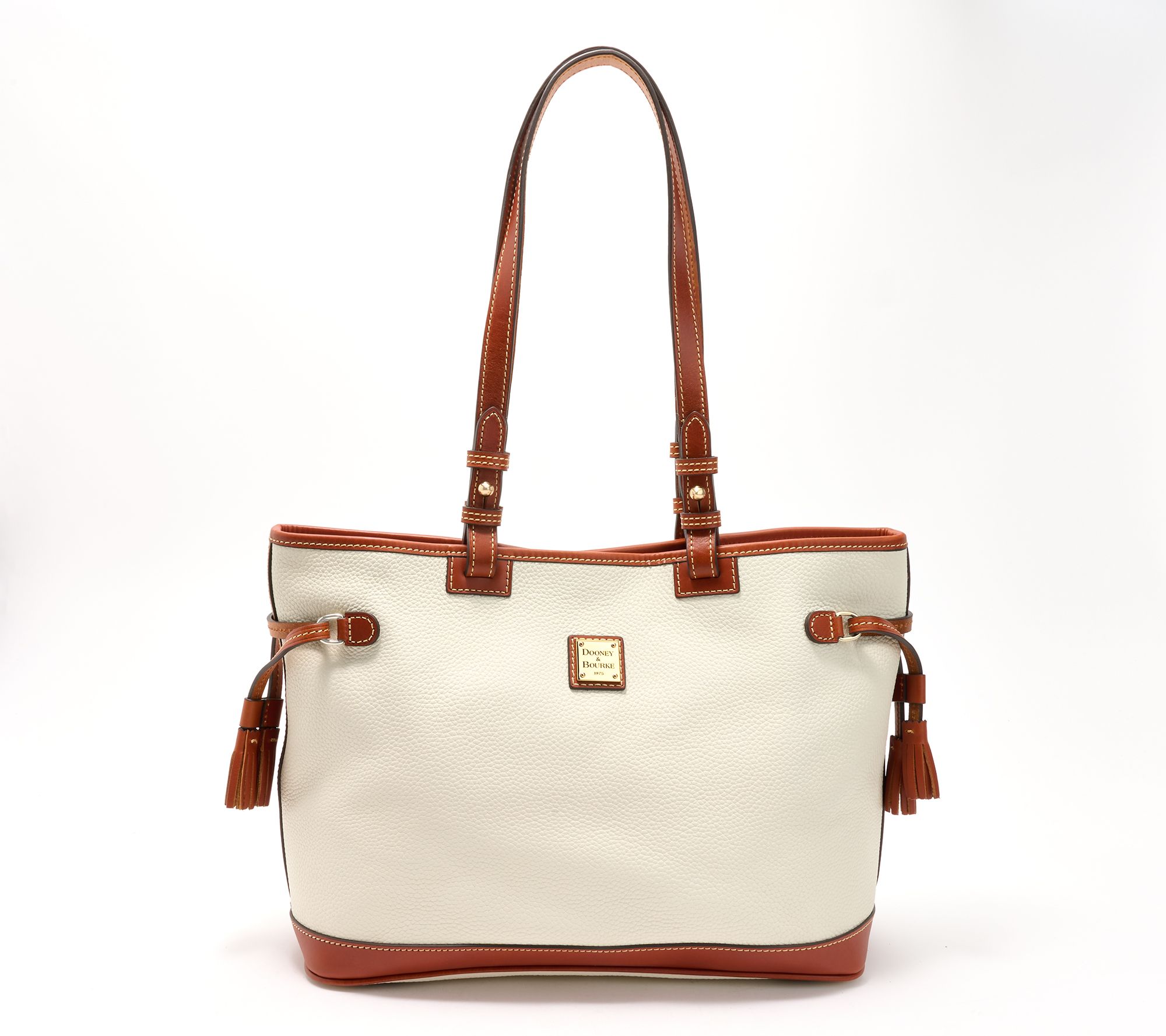 Dooney & Bourke Pebble Leather Double Strap Tassel Bag