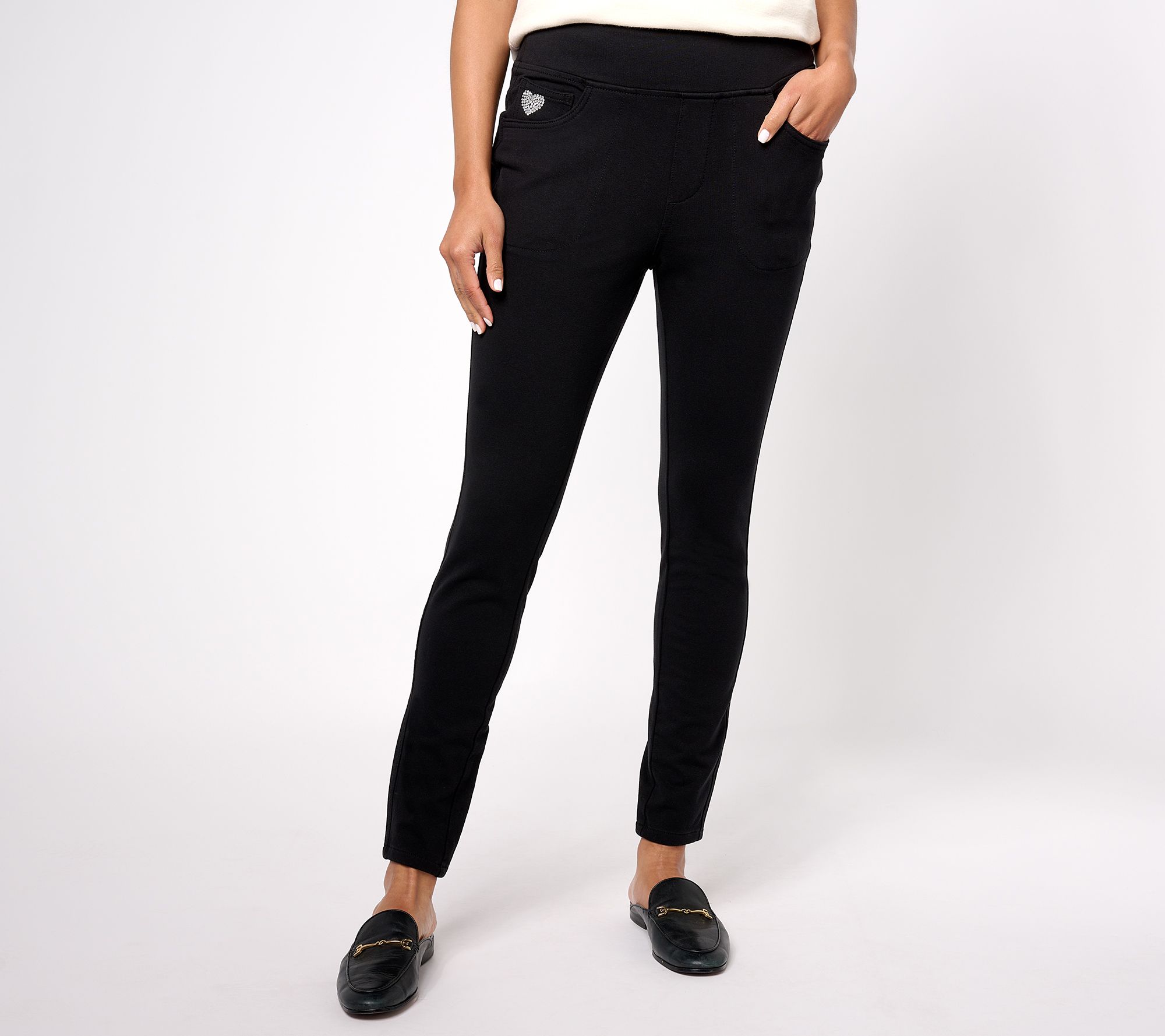 "As Is" Quacker Factory DreamJeannes Reg Flat Waist Leggings