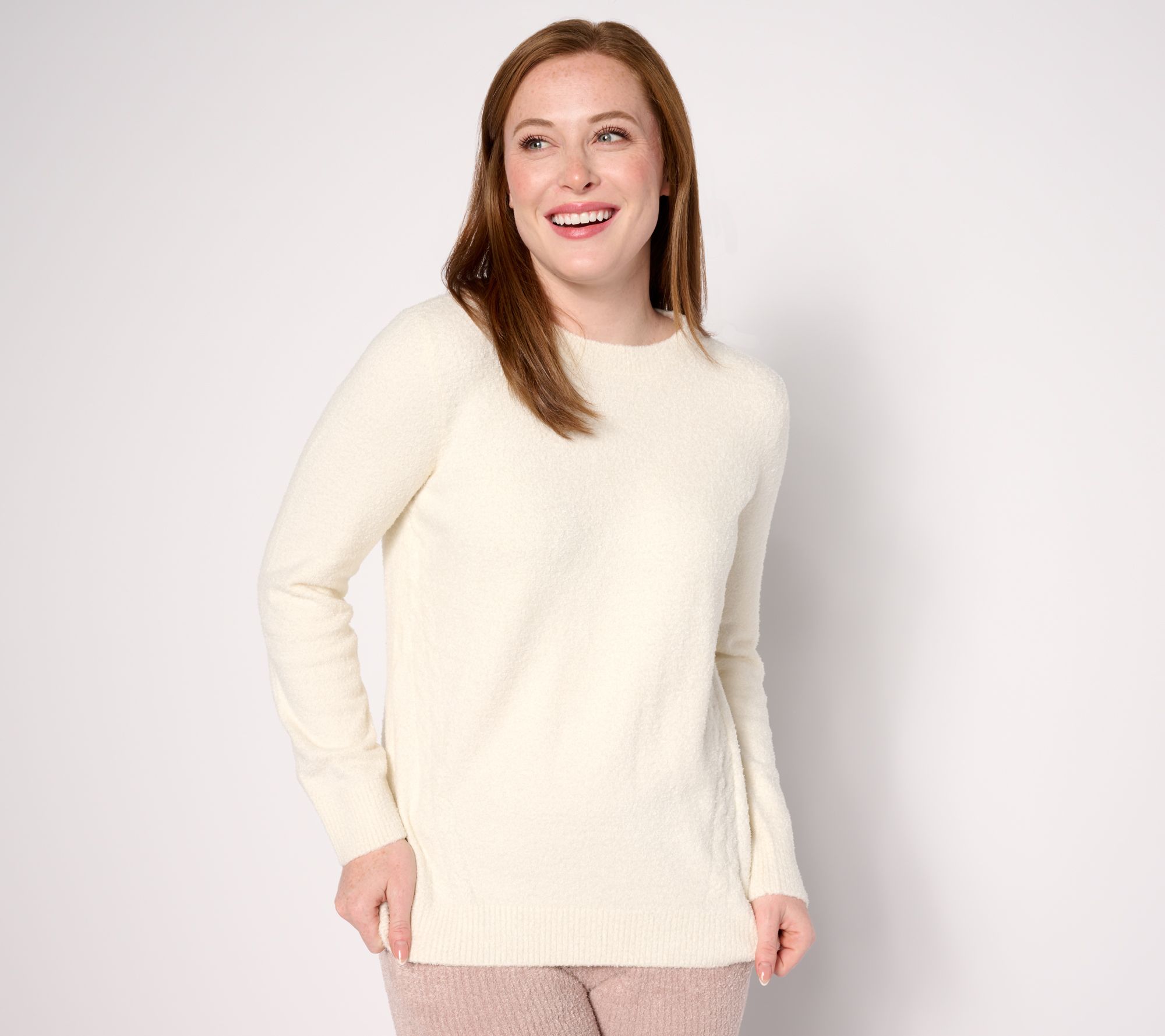 "As Is" Barefoot Dreams CozyChic Lite Cable Pullover