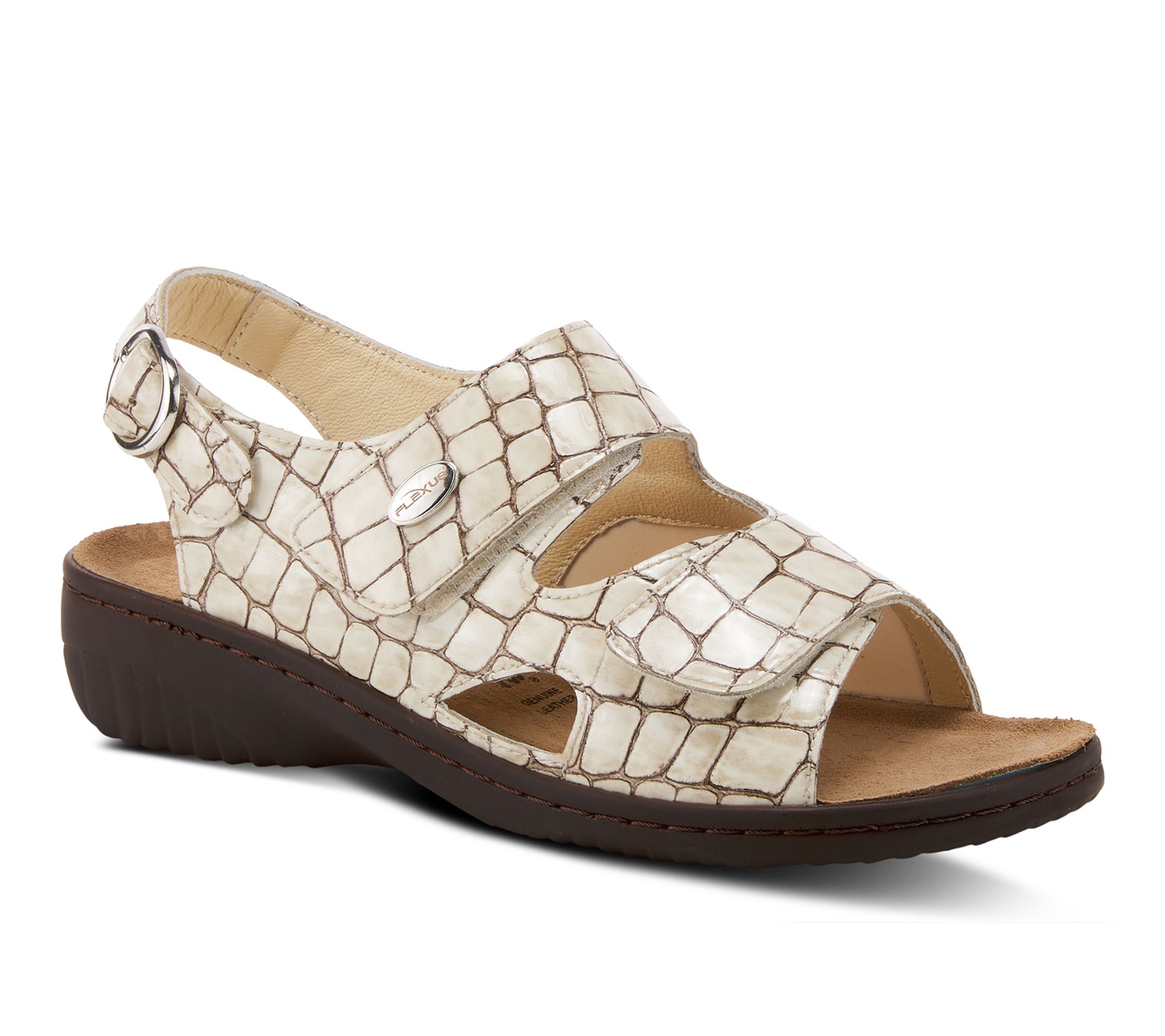 Flexus by Spring Step Embossed Leather Sandals- Aksamala