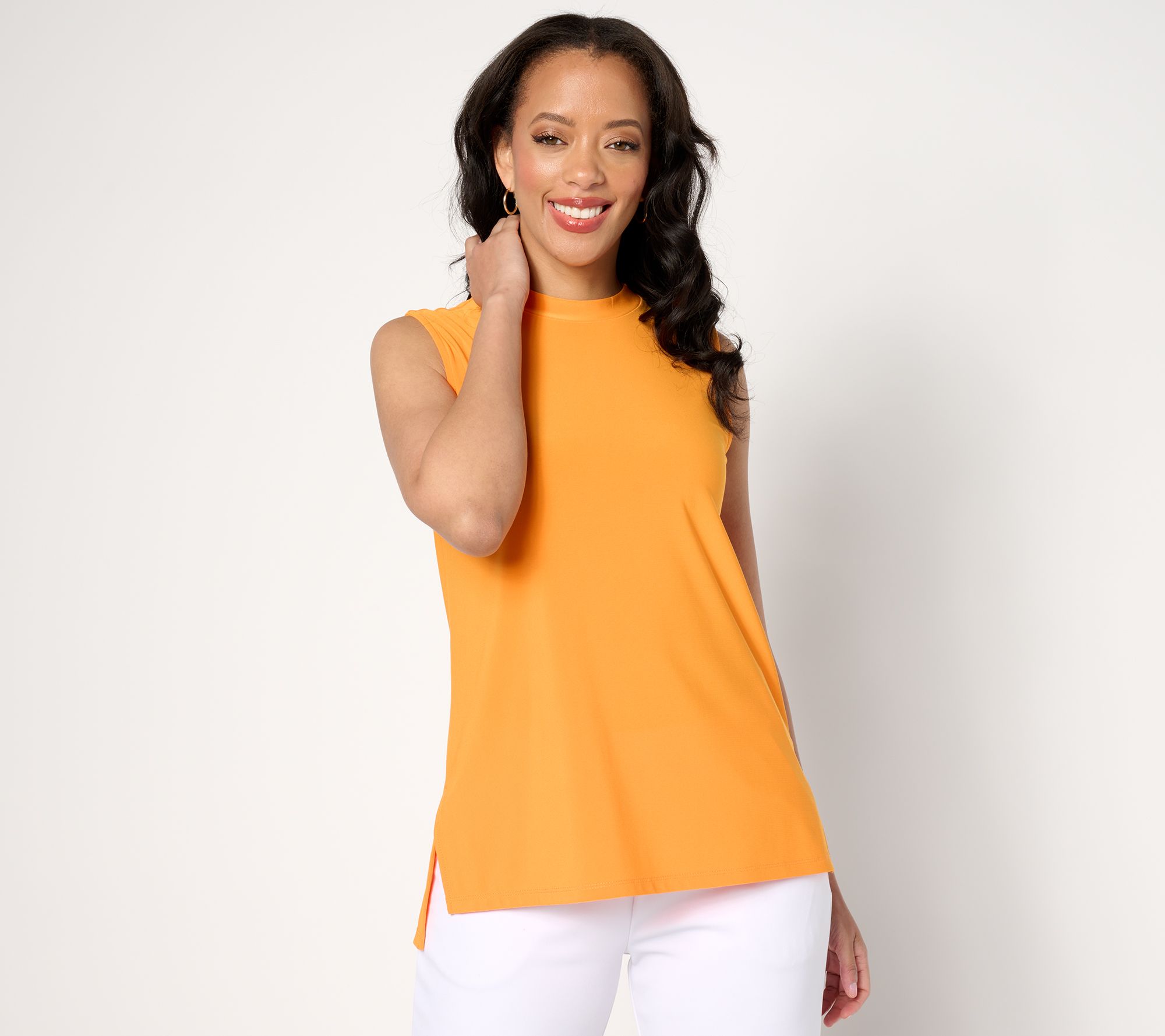 "As Is" Dennis Basso Italia Knit Sleeveless Mock Neck Top