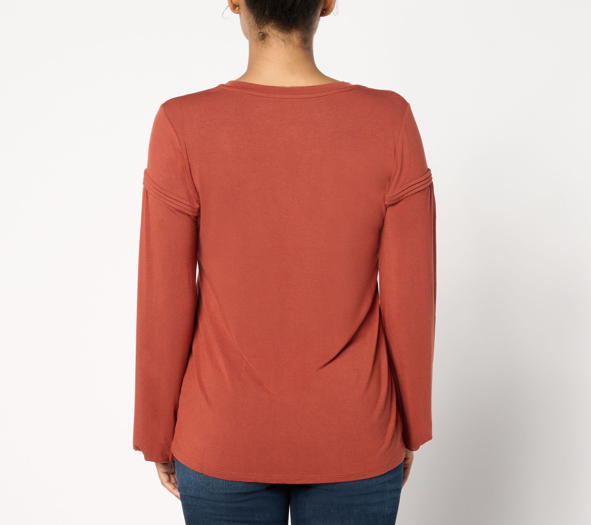 Me by Jennie Garth Sierra Drapey Knit Long Sleeve Top - QVC.com