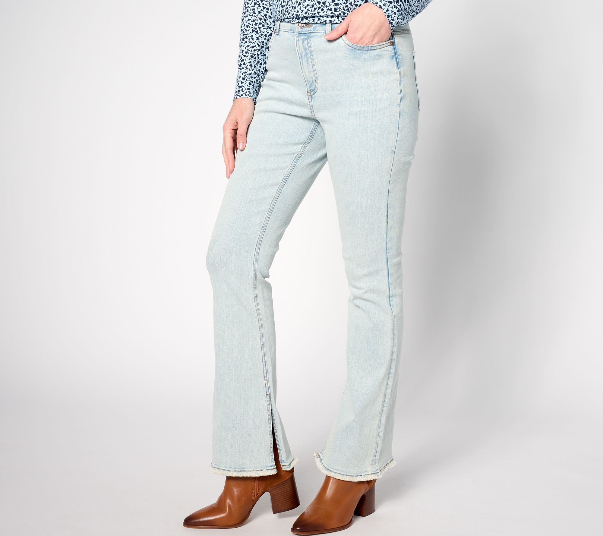 "As Is" Denim & Co. Retreat Heartland Denim Double Waist Flare Leg Jean