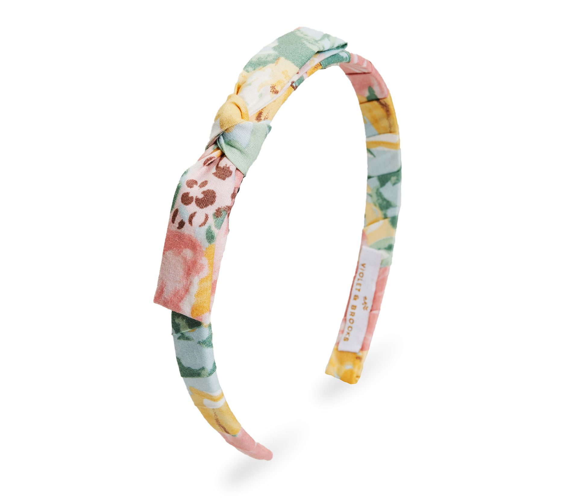 Violet & Brooks Dahlia Tailored Bow Petite Floral Headband