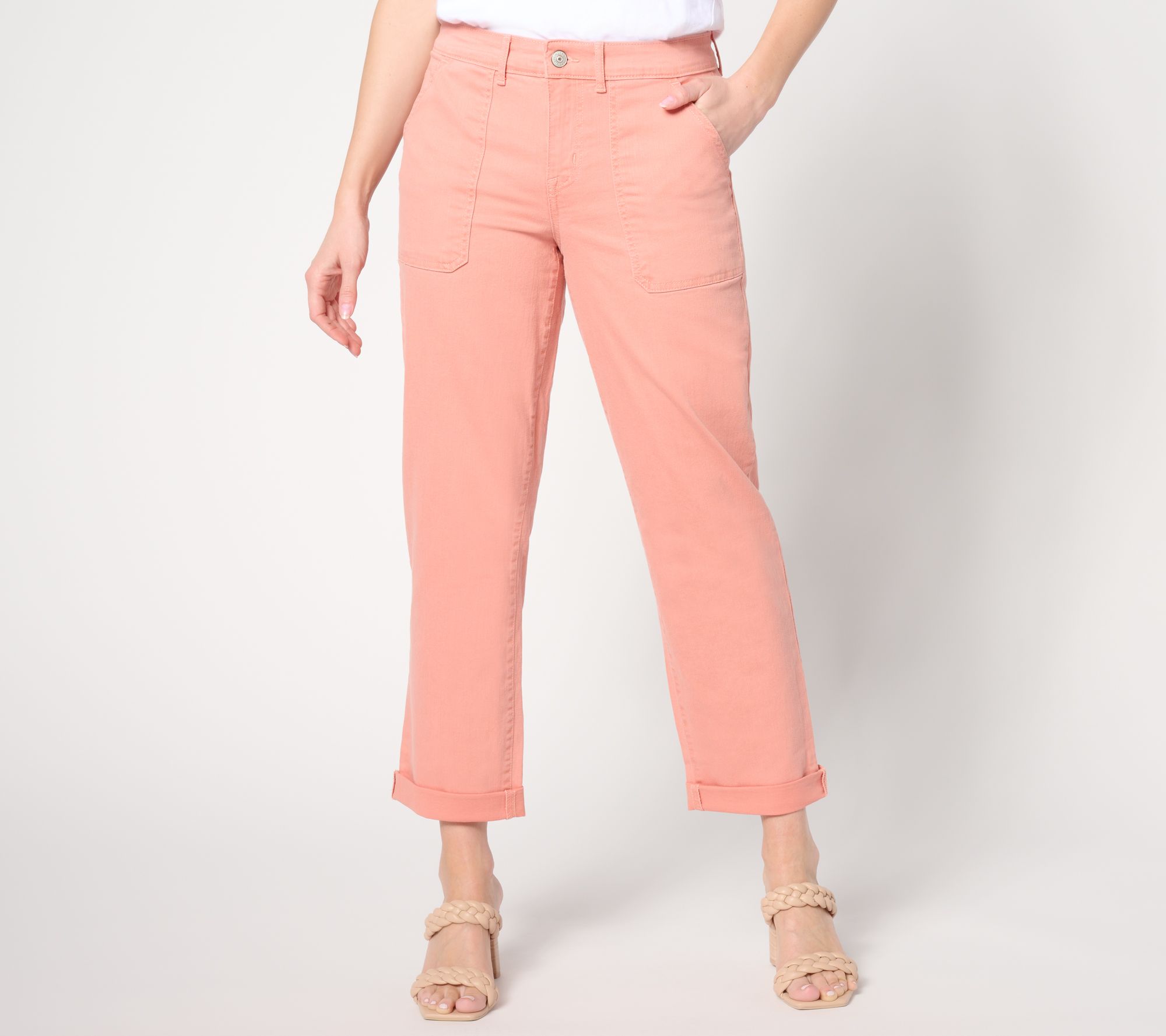 "As Is" LOGO by Lori Goldstein Petite Boyfriend Jean with Fray Hem