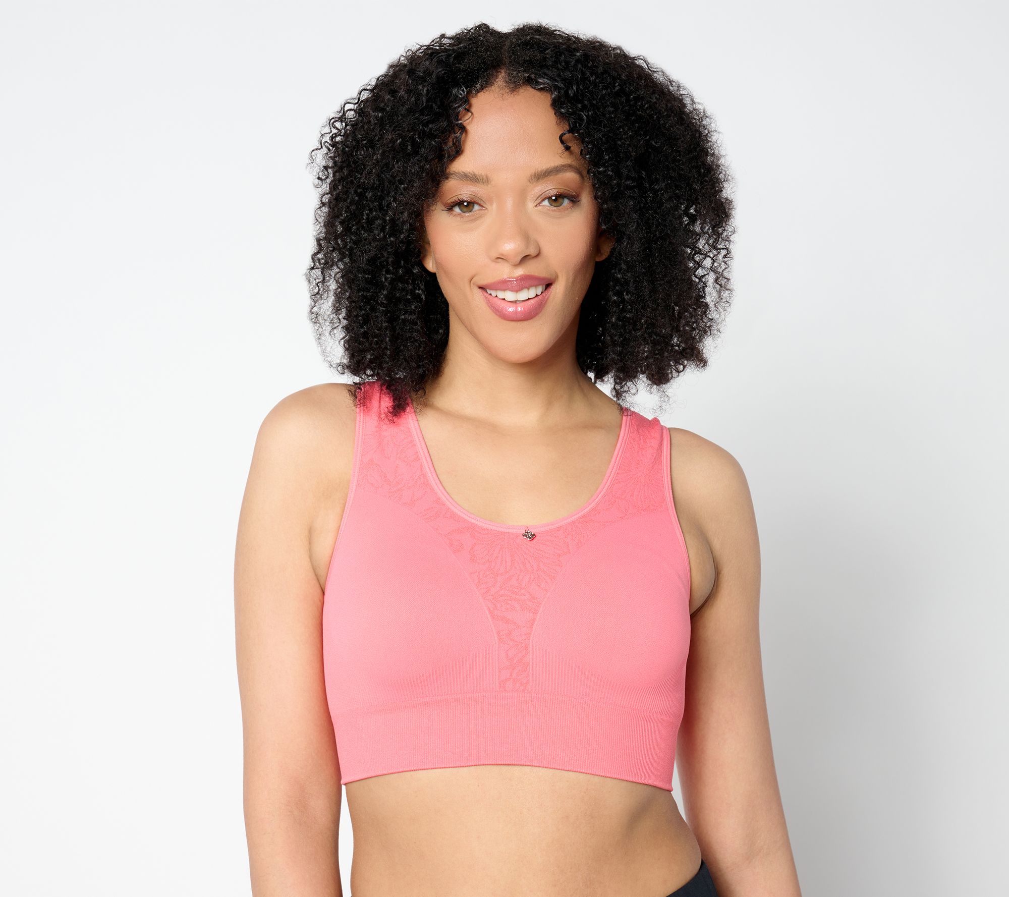 "As Is" Breezies Floral Jacquard Seamless Wirefree Bra