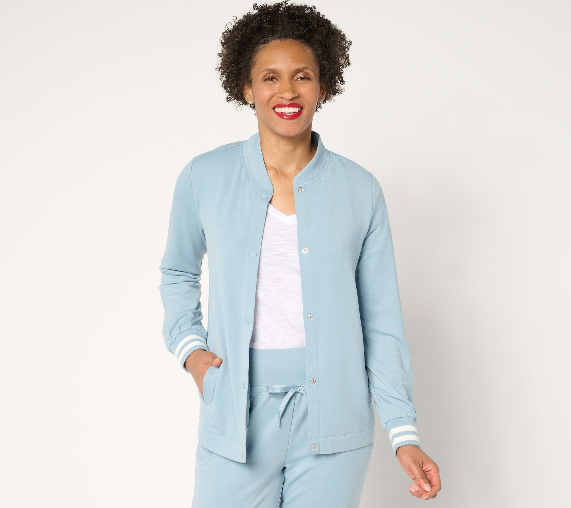 Cuddl Duds Lightweight Comfort Bomber Cardigan