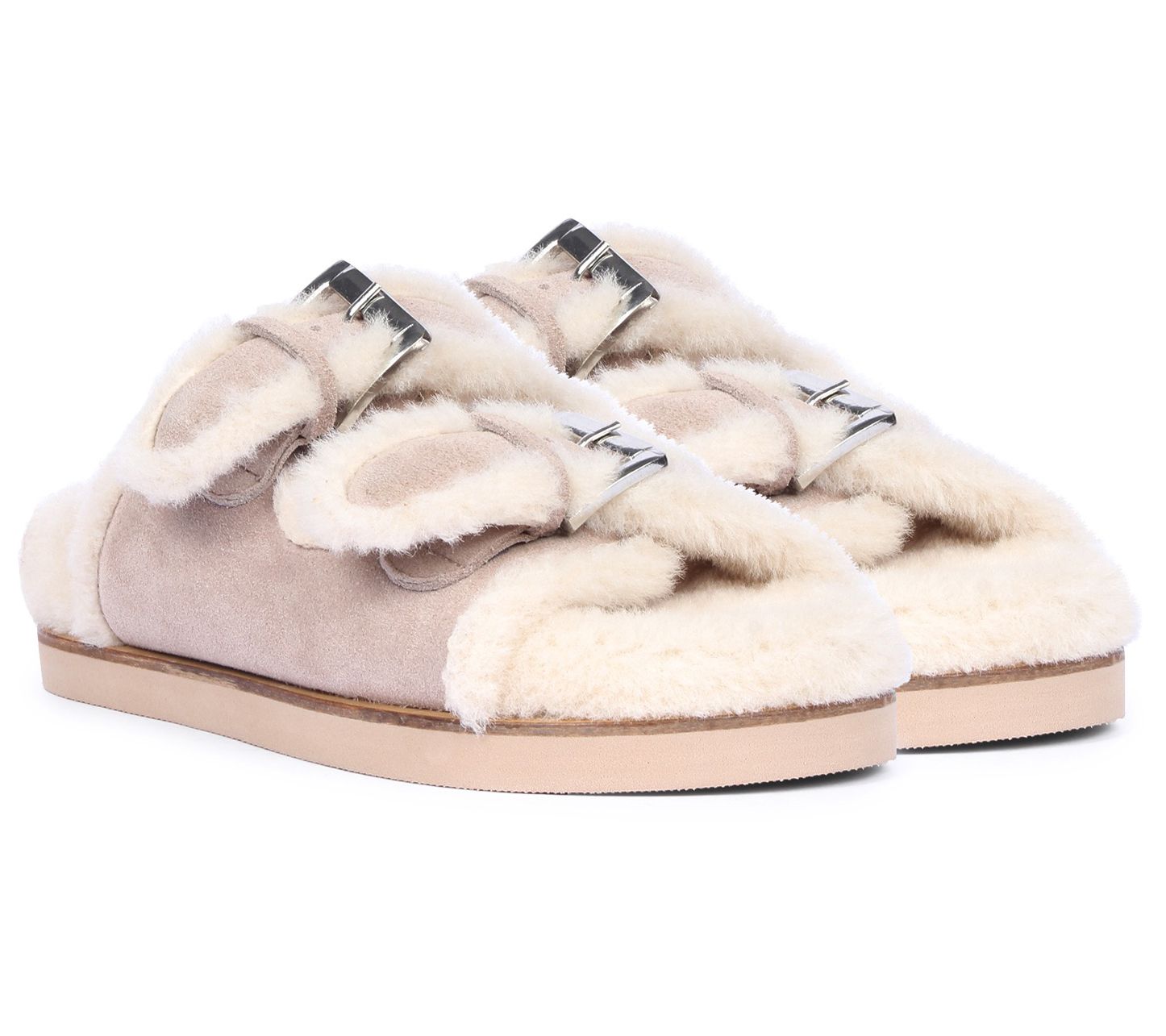 Saint G Shearling Lined Platform Sandal -Oleander