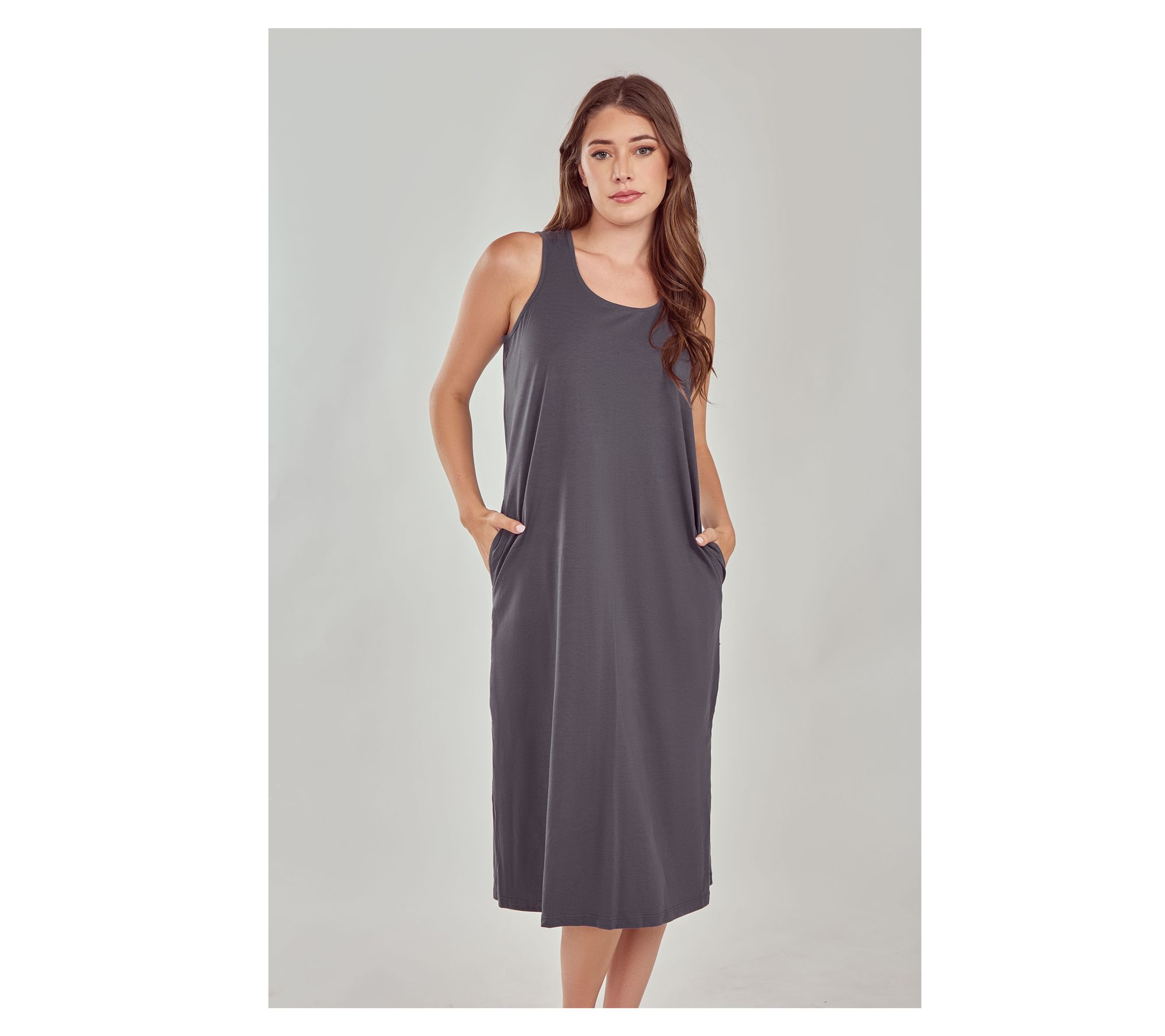 iCollection Knit Tank Lounge Dress with Pockets