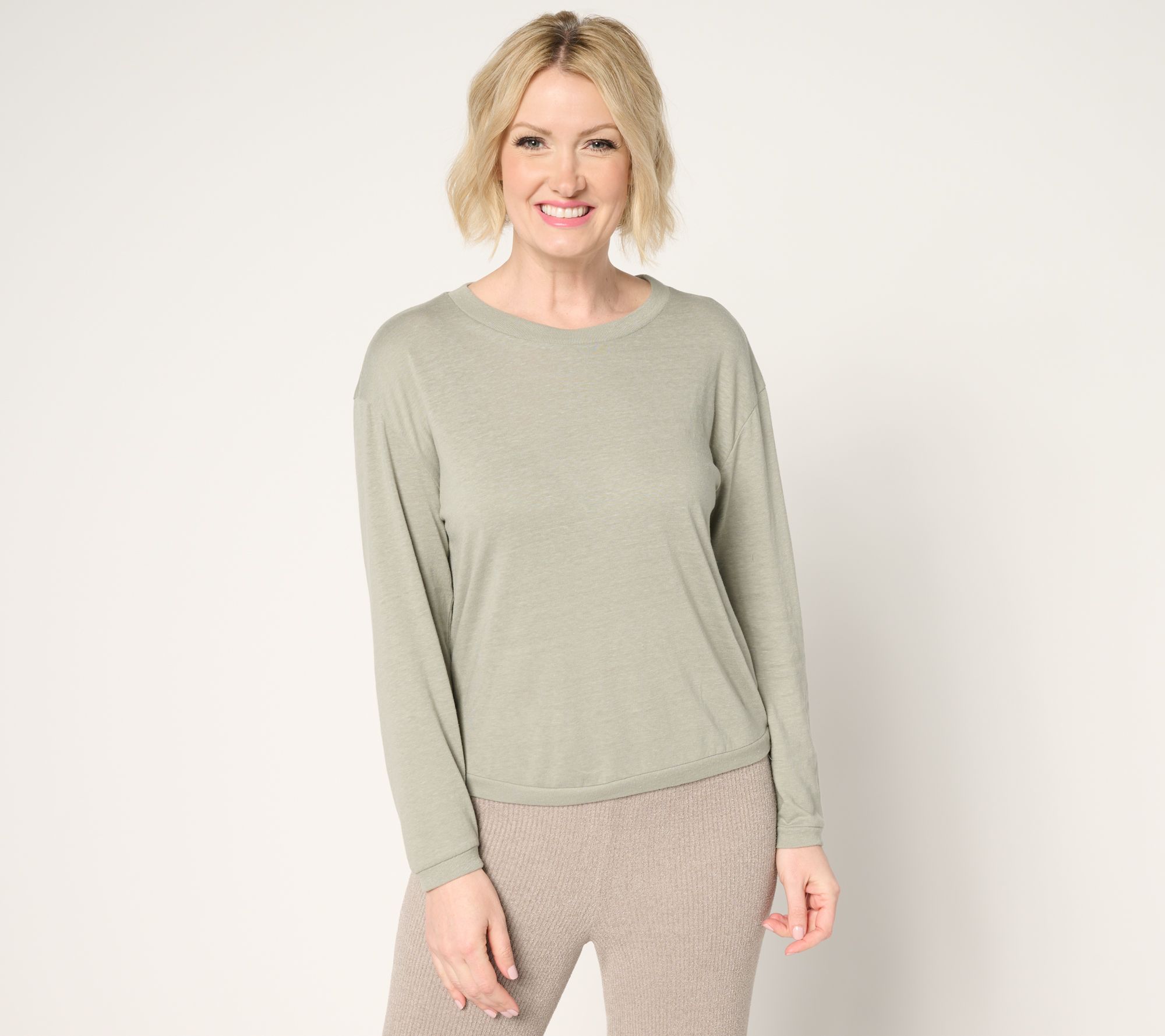 Barefoot Dreams Slub Burnout Long Sleeve Tee