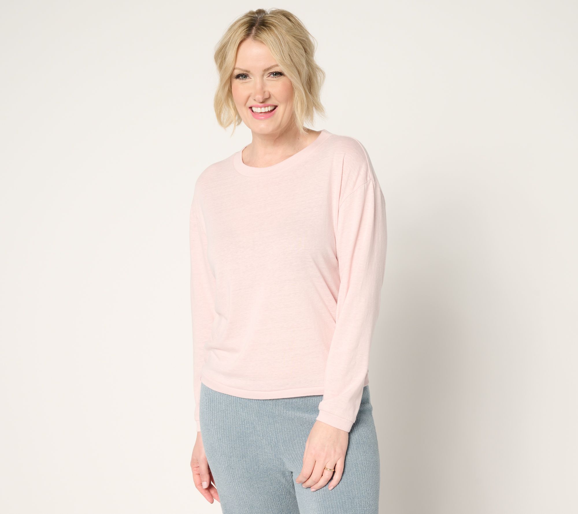 Barefoot Dreams Slub Burnout Long Sleeve Tee