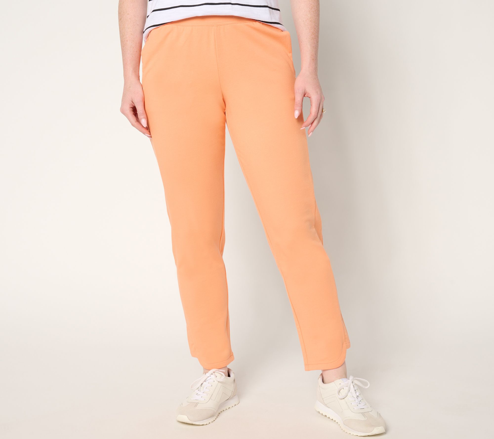 Sport Savvy Regular French Terry Full Length Pant w/ Dolphin Hem