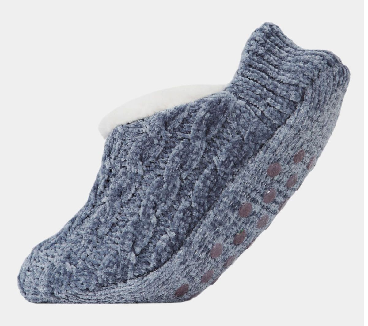 MeMoi Women's Classic Cable Knit Chenille Non-Skid Slipper