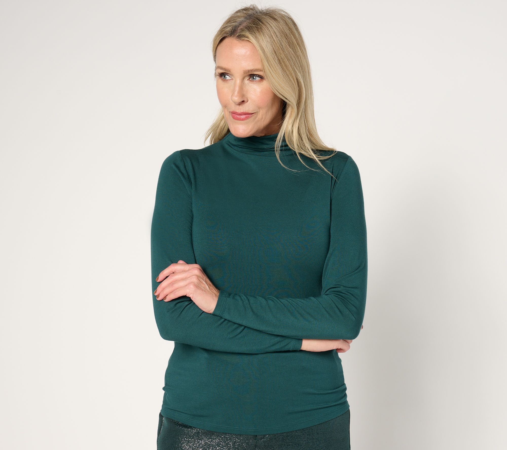 "As Is" Joan Rivers Wardrobe Builder Butter Funnel Neck Top