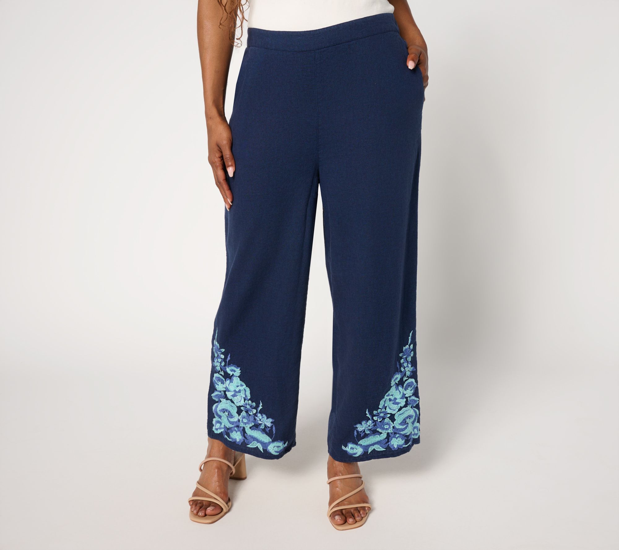 Studio Park x Terri Conn Petite Linen Blend Crop Pant