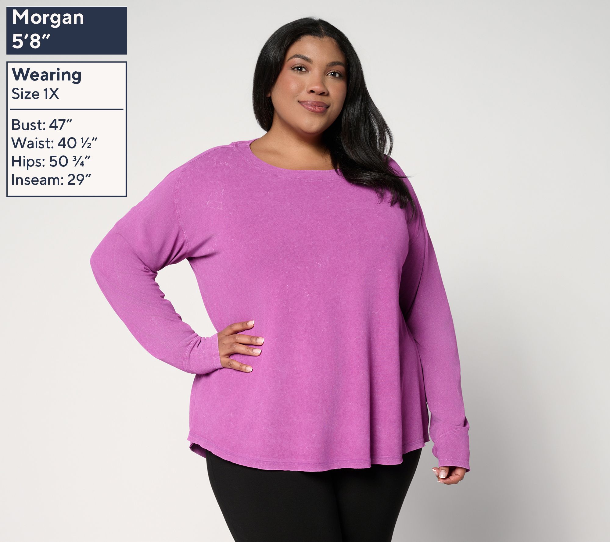 LOGO by Lori Goldstein Boat Neck Long Sleeve Knit Top - QVC.com