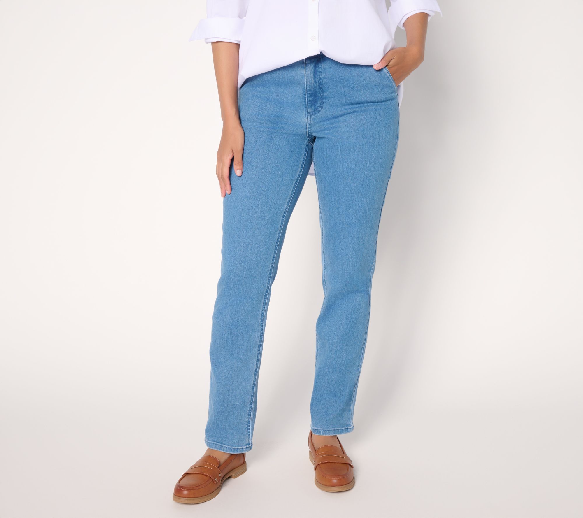 Susan Graver Regular Warm Touch Straight Leg Jean