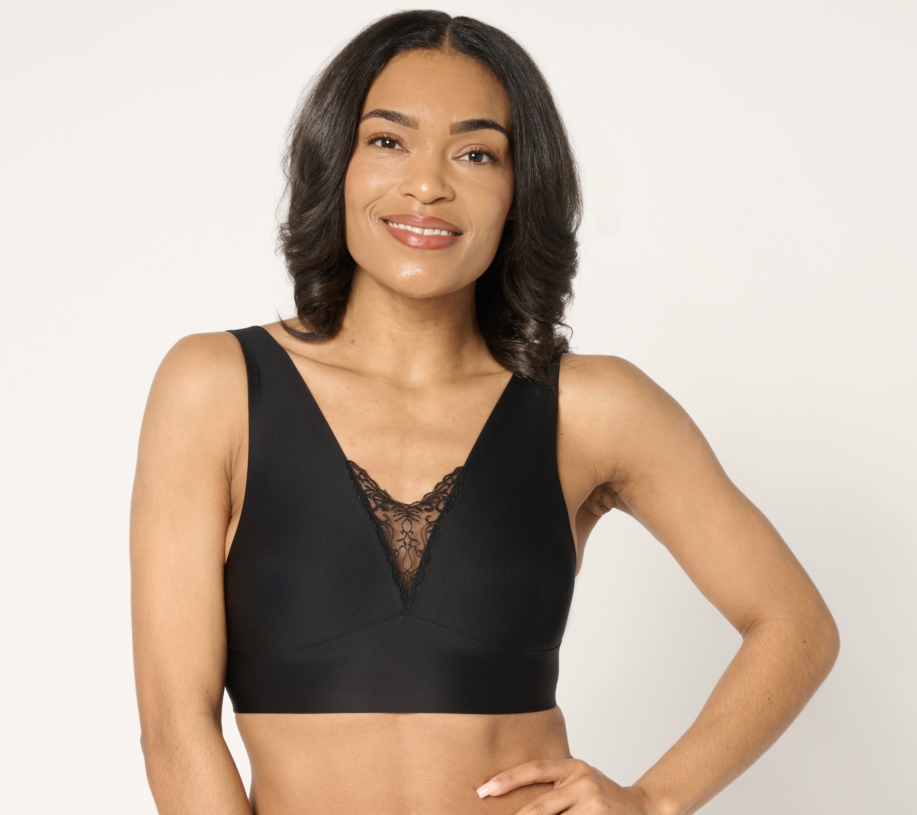 "As Is" Breezies Invisible Bonded Wirefree Bra w/Lace