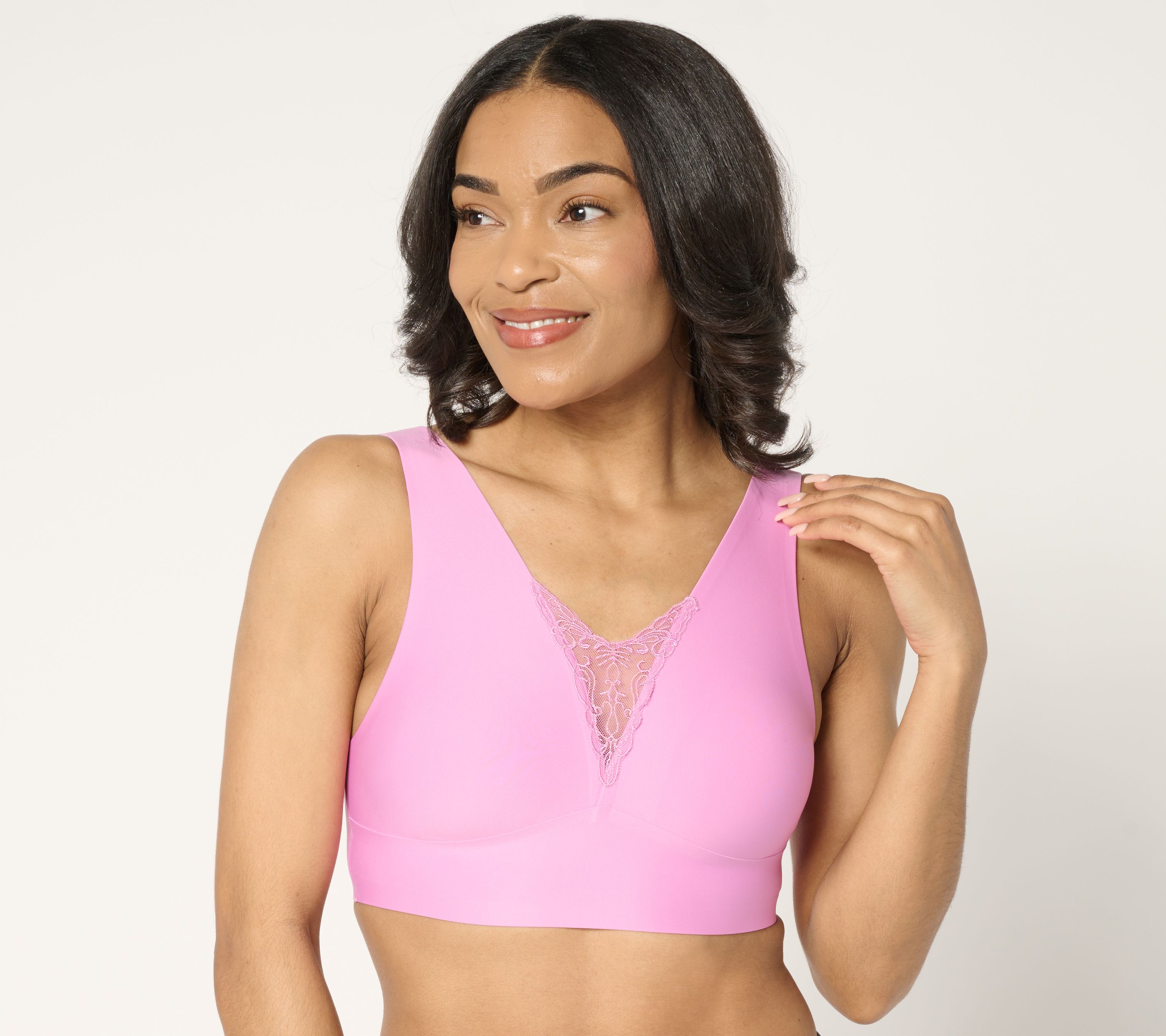 "As Is" Breezies Invisible Bonded Wirefree Bra w/Lace