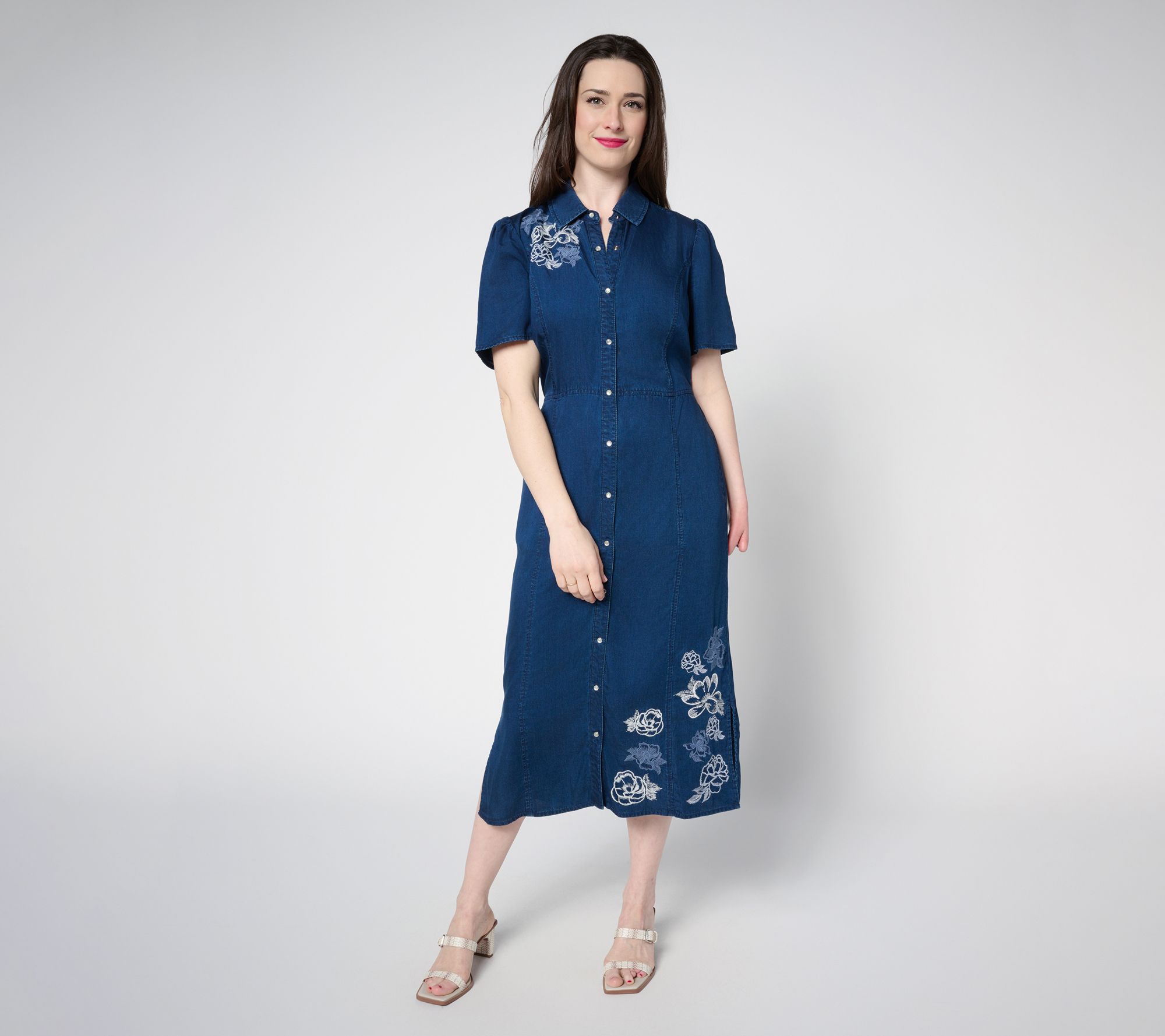 "As Is" Studio Park x Terri Conn Petite Lyocell Shirt Dress