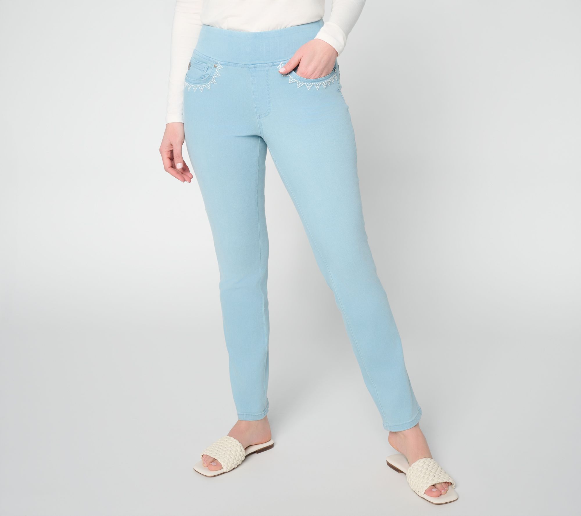 Belle by Kim Gravel Regular TripleLuxe Denim Lace Jeans
