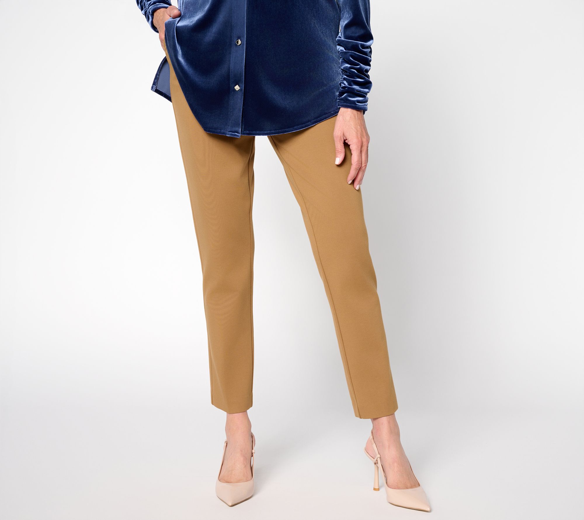 Susan Graver Regular Smart Ponte 350 Slim Leg Ankle Pants