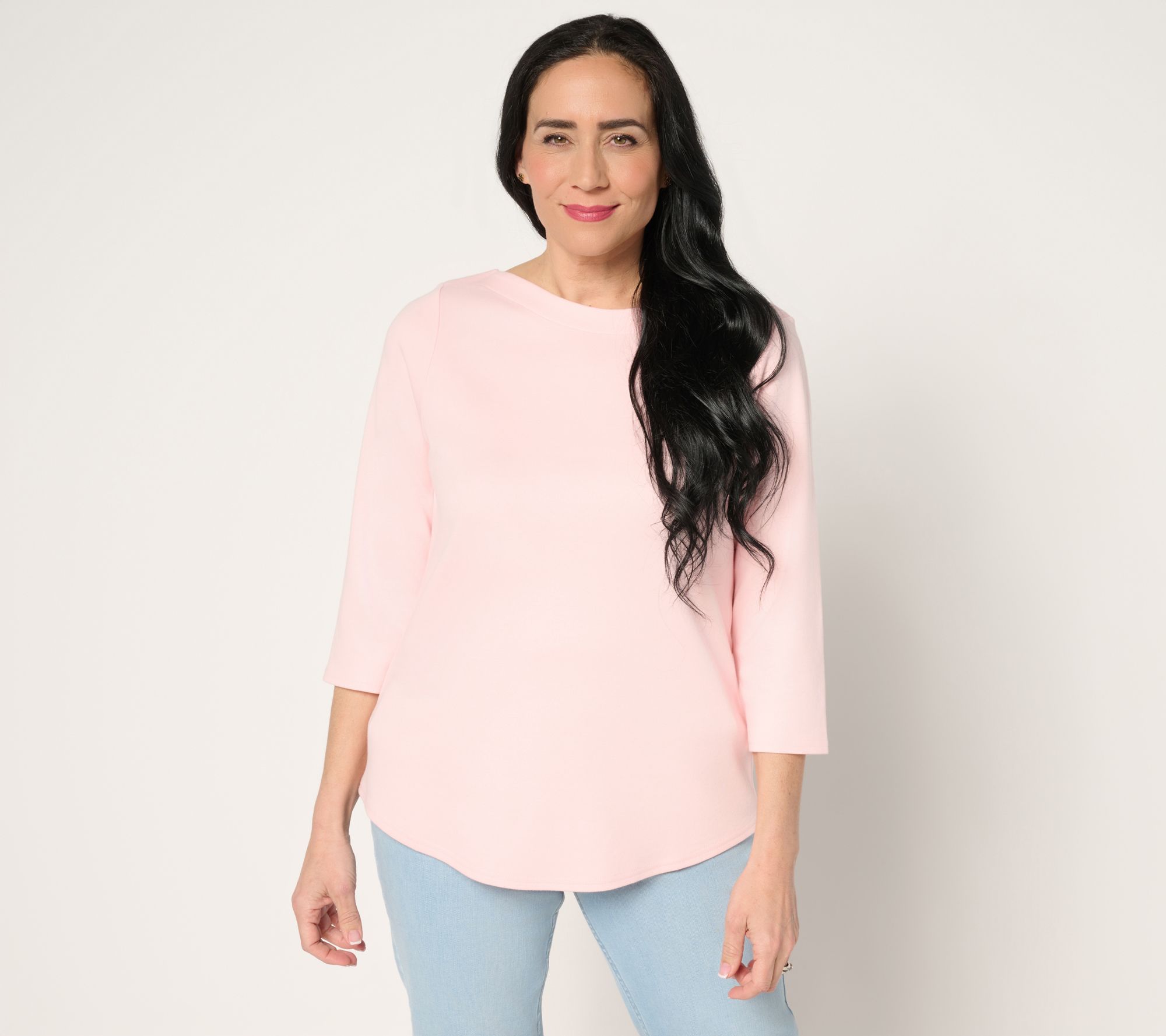 "As Is" Martha Stewart Signature Bateau Neck 3/4 Sleeve Top