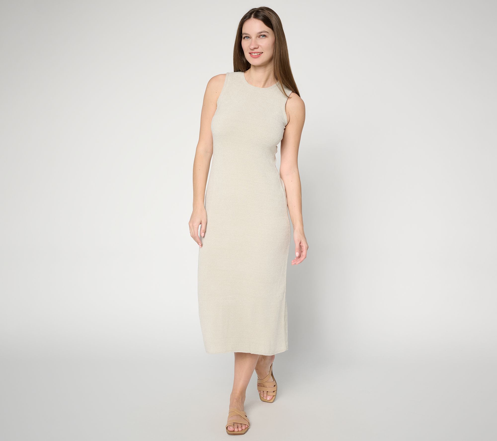 Barefoot Dreams Petite CozyChic Ultra Lite Rolled Edge Midi Dress