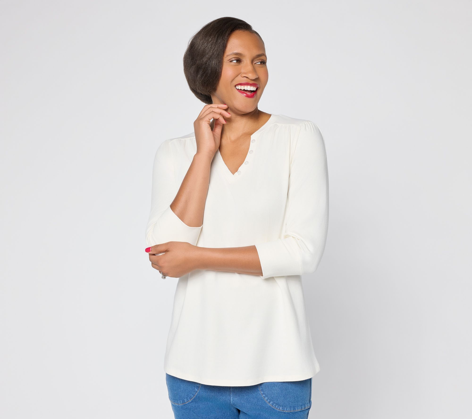 Ree by the Pioneer Woman Essentials 3/4 Length Sleeve Knit Tunic Top