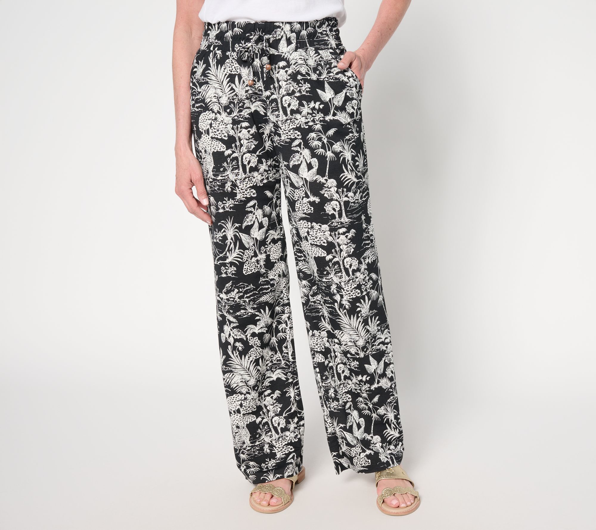 "As Is" Belle Beach by Kim Gravel Regular Cabana Knit Summer Pant