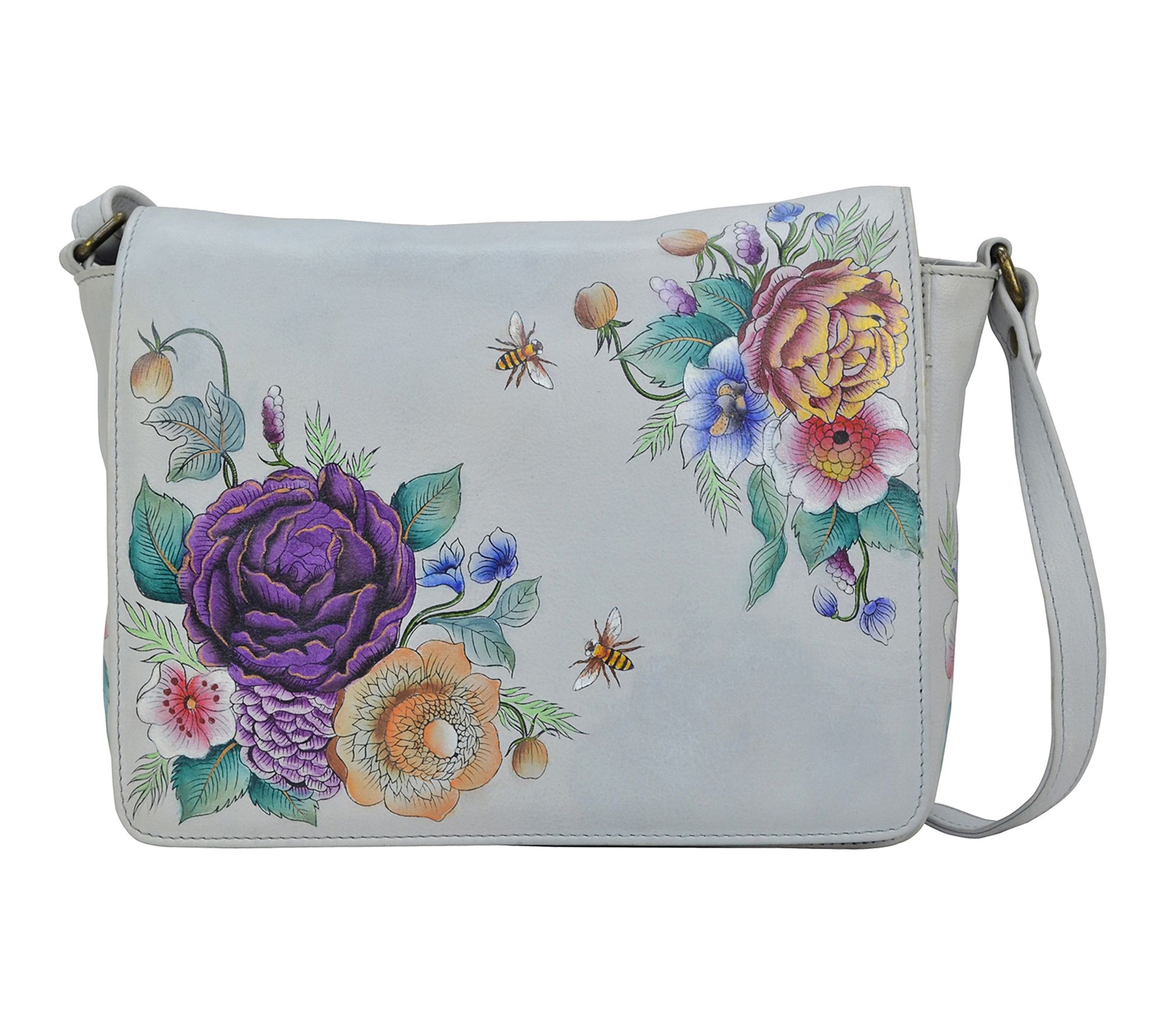 Anuschka Painted Leather Flap Crossbody