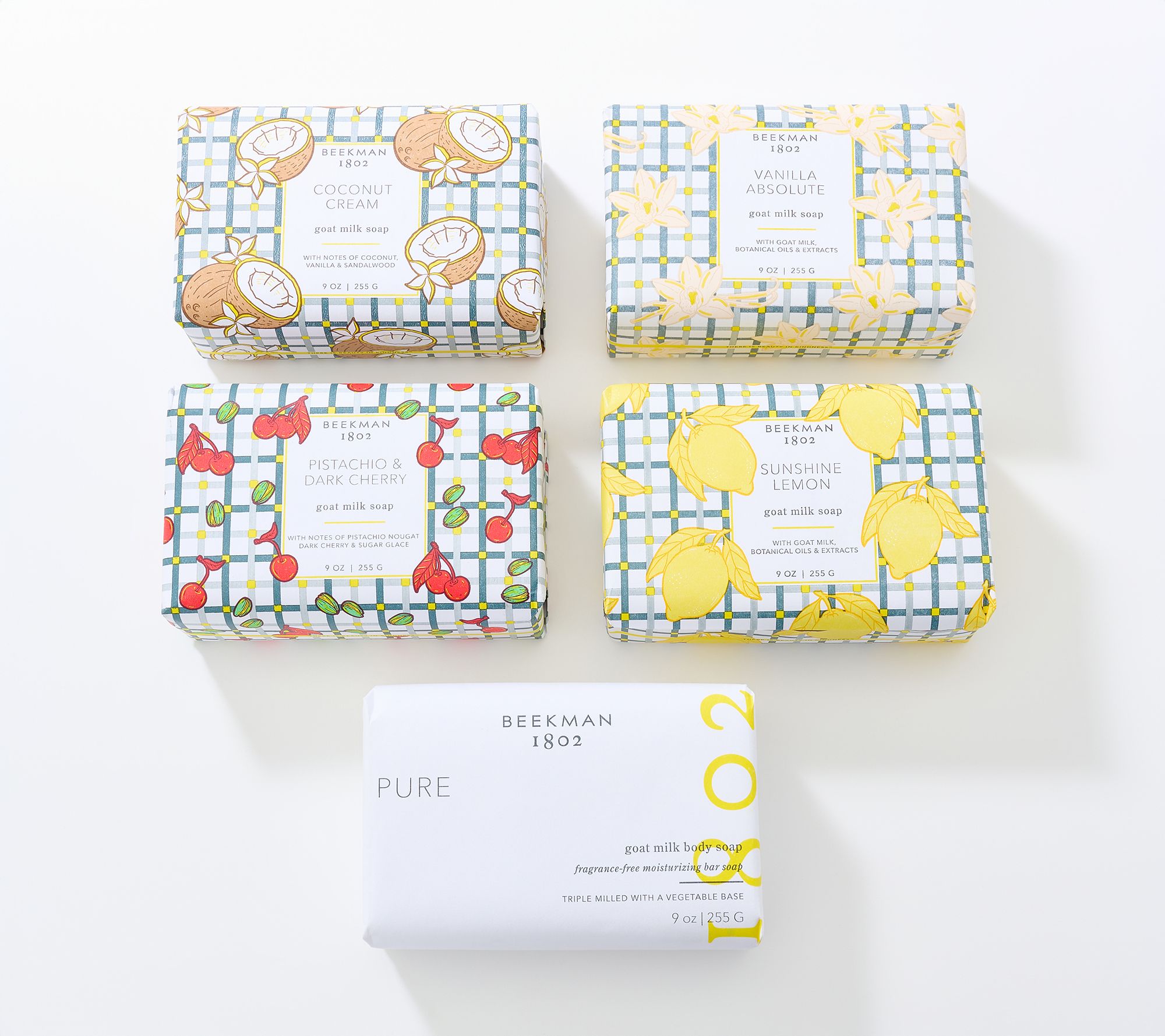 Beekman 1802 5pc Assorted Goat Milk 9oz Bar Soap Collection